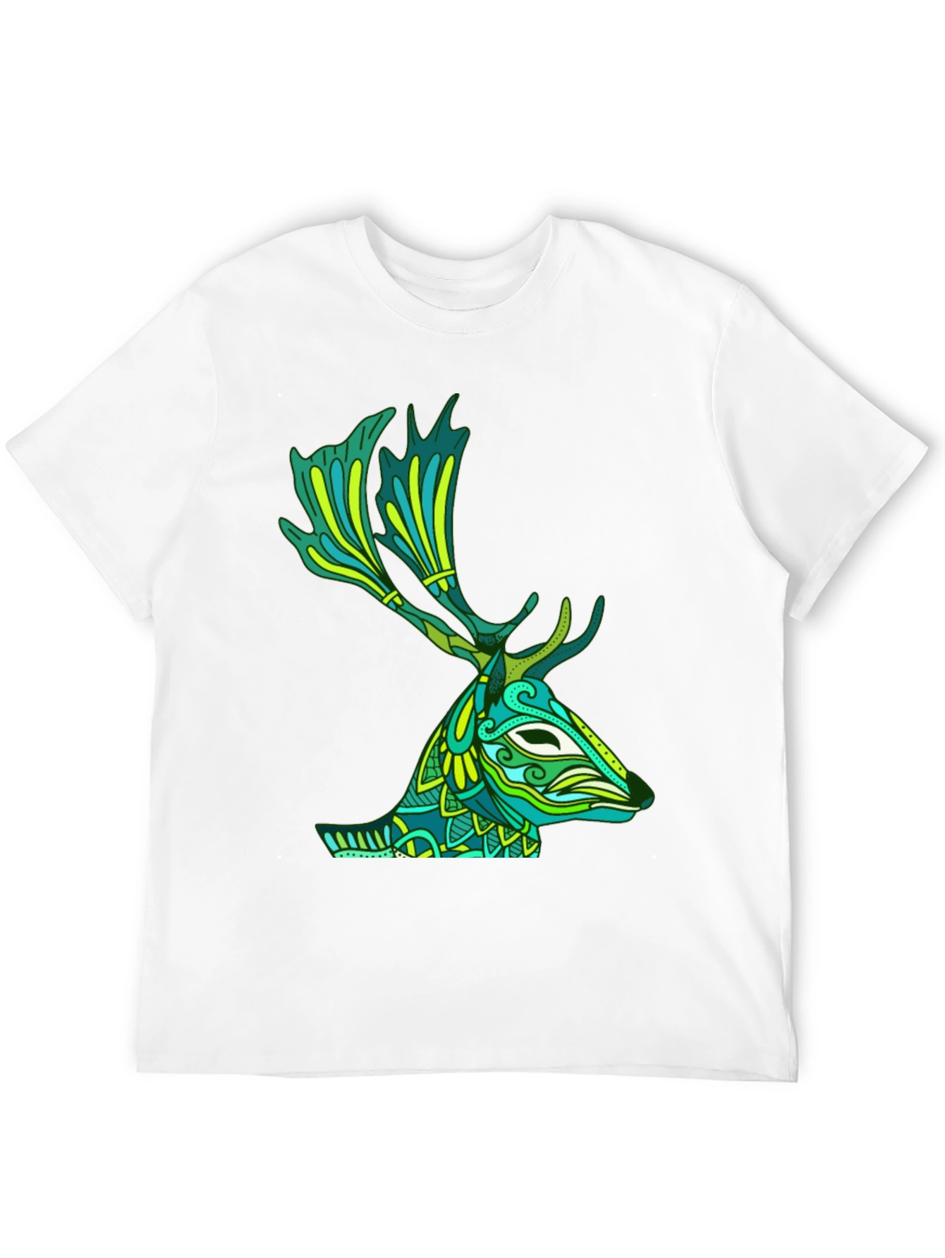 Deer Head Graphic Tee - Artistic Wildlife Design