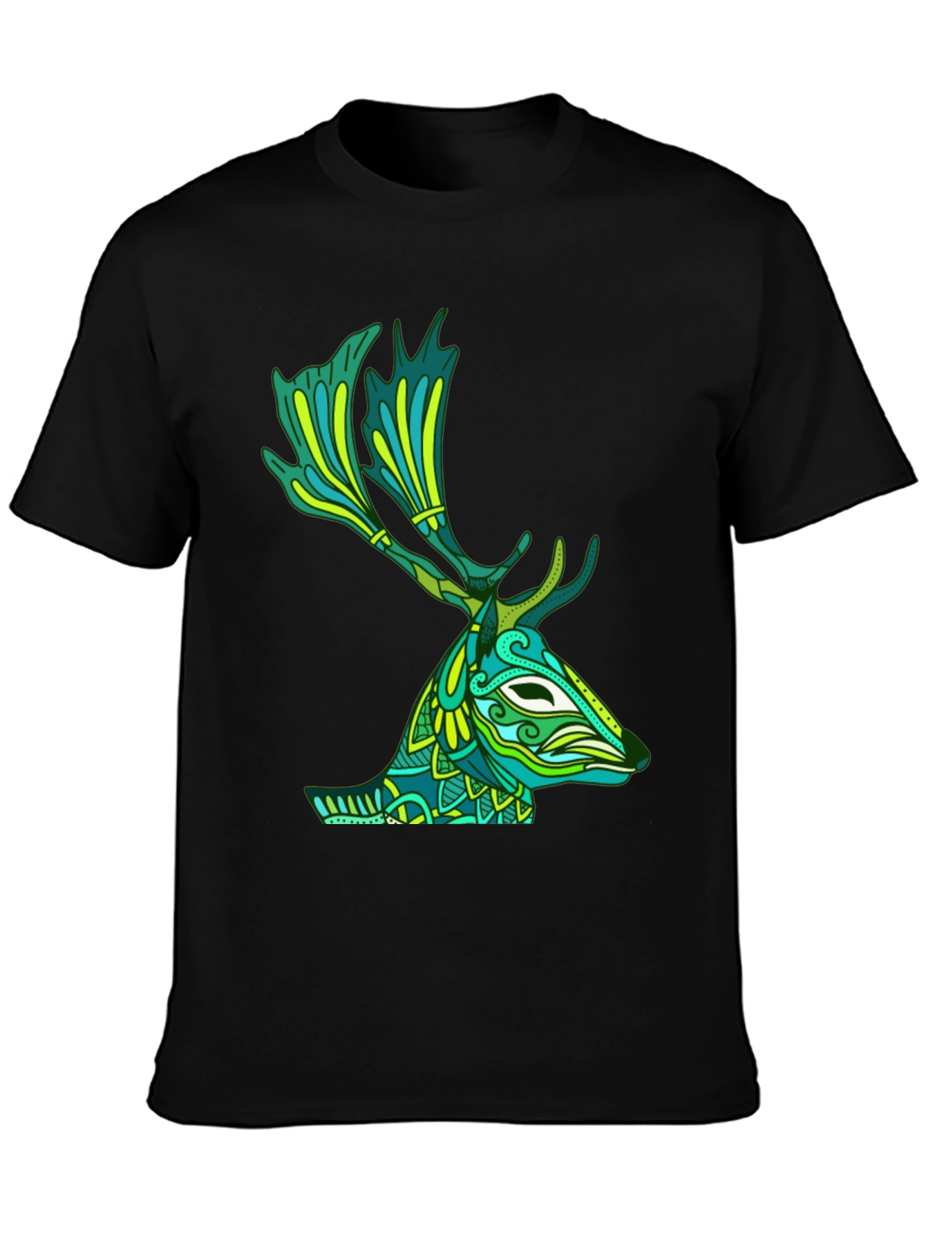 Deer Head Graphic Tee - Artistic Wildlife Design