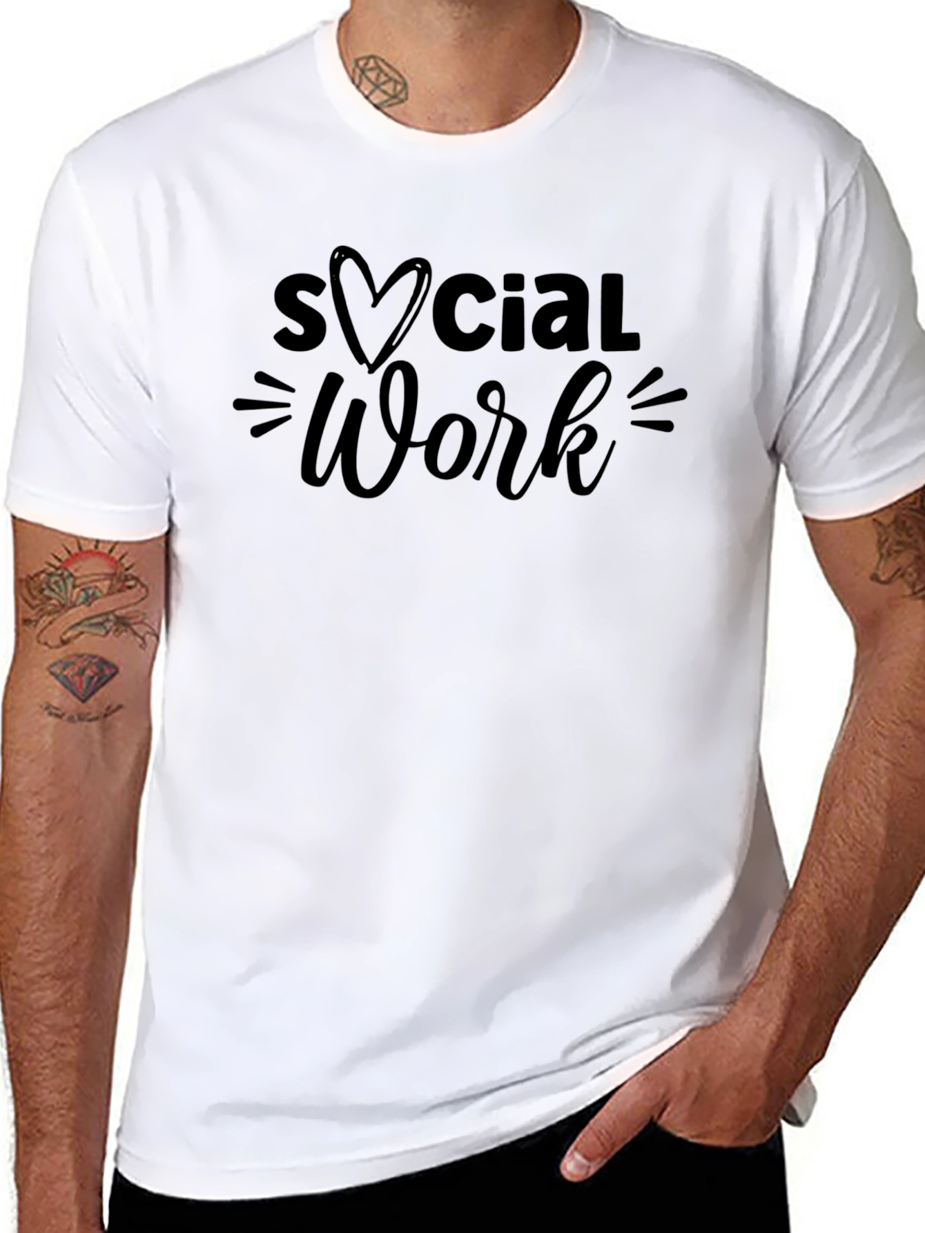 Social Work Heart Graphic Tee - Black T-Shirt
