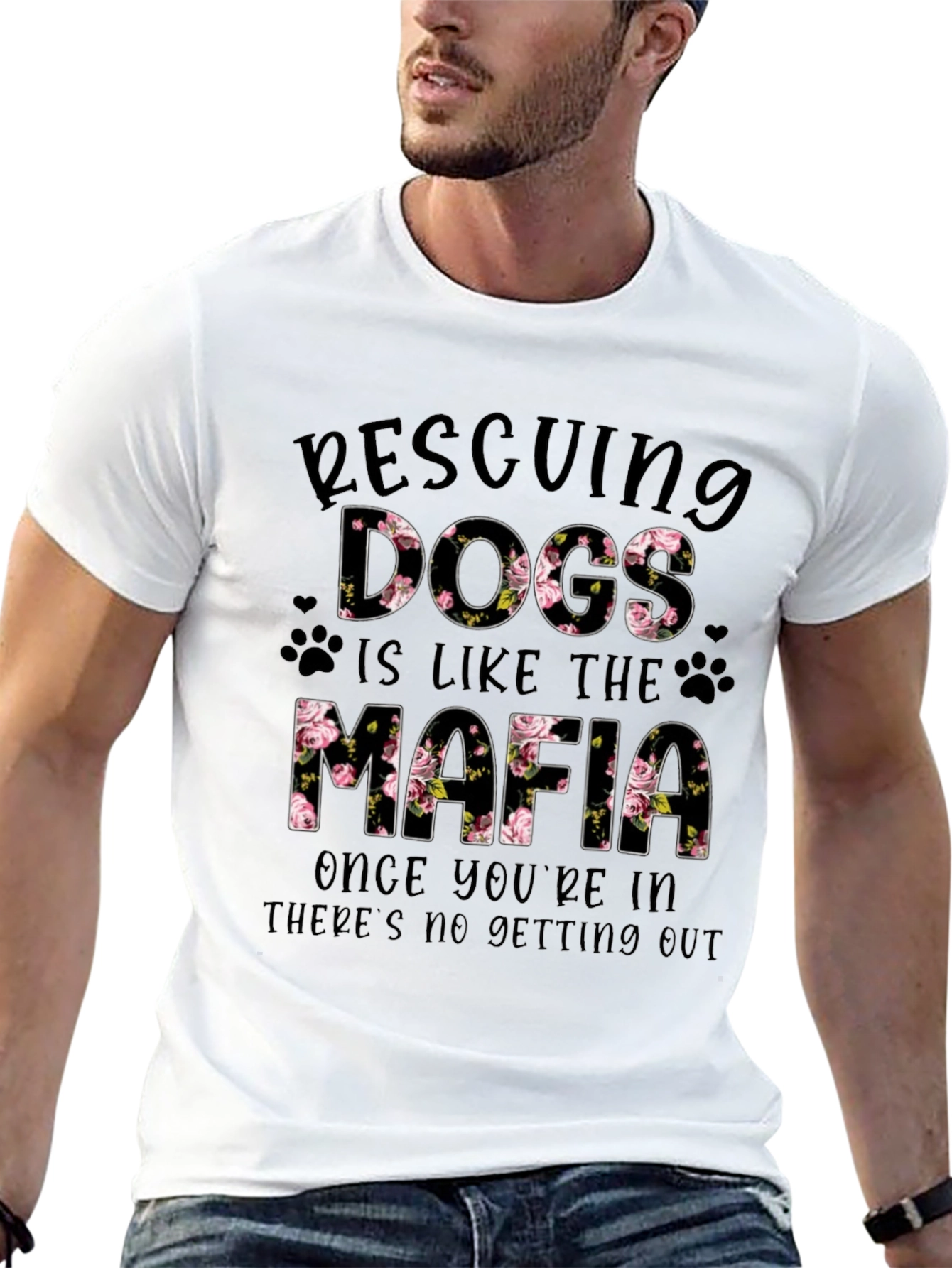 Rescuing Dogs Mafia Floral T-Shirt