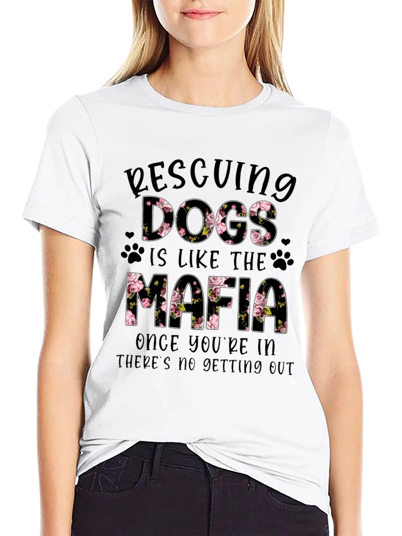 Rescuing Dogs Mafia Floral T-Shirt
