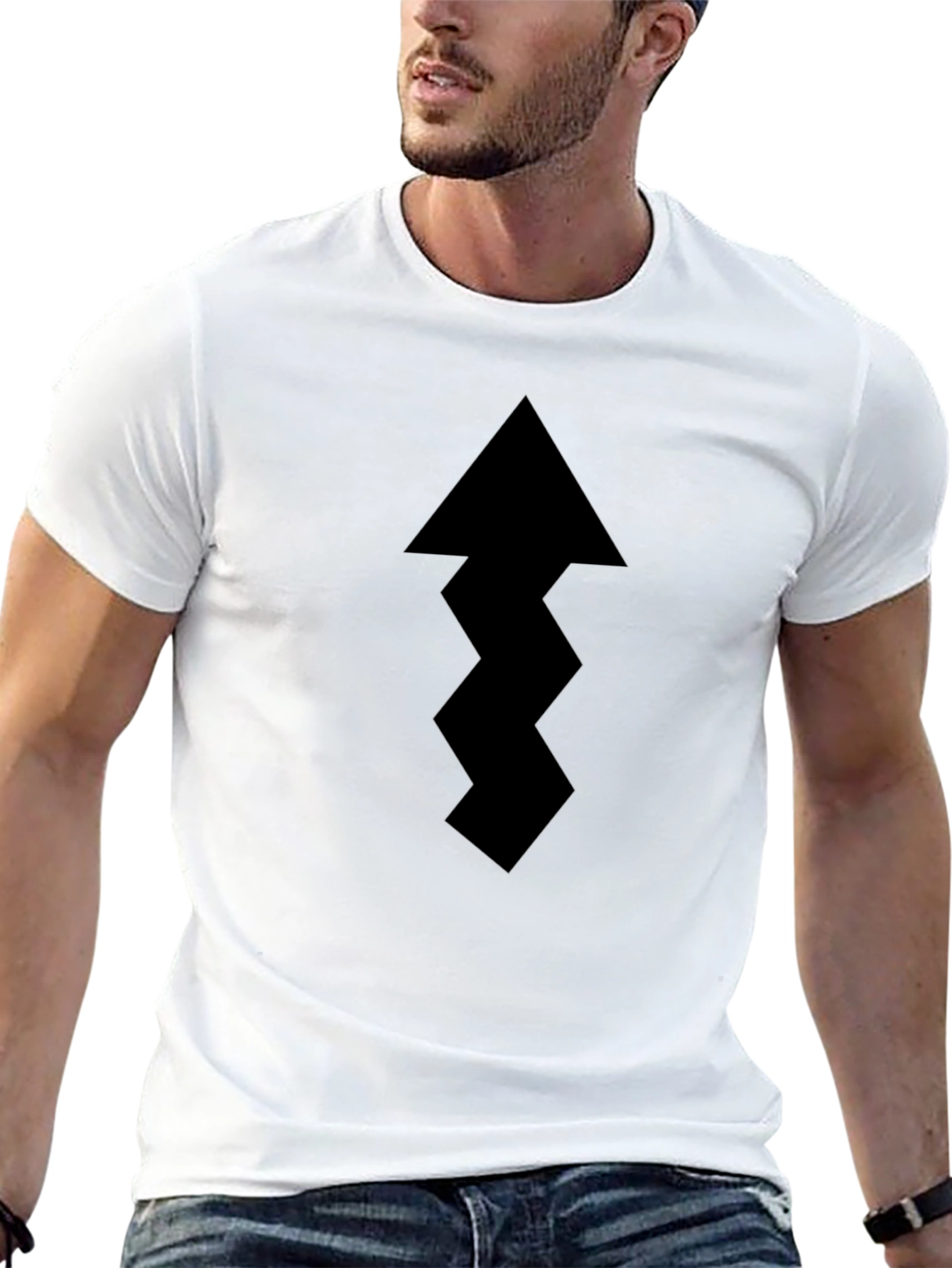 Mens Black Arrow Graphic Tee - Casual Style