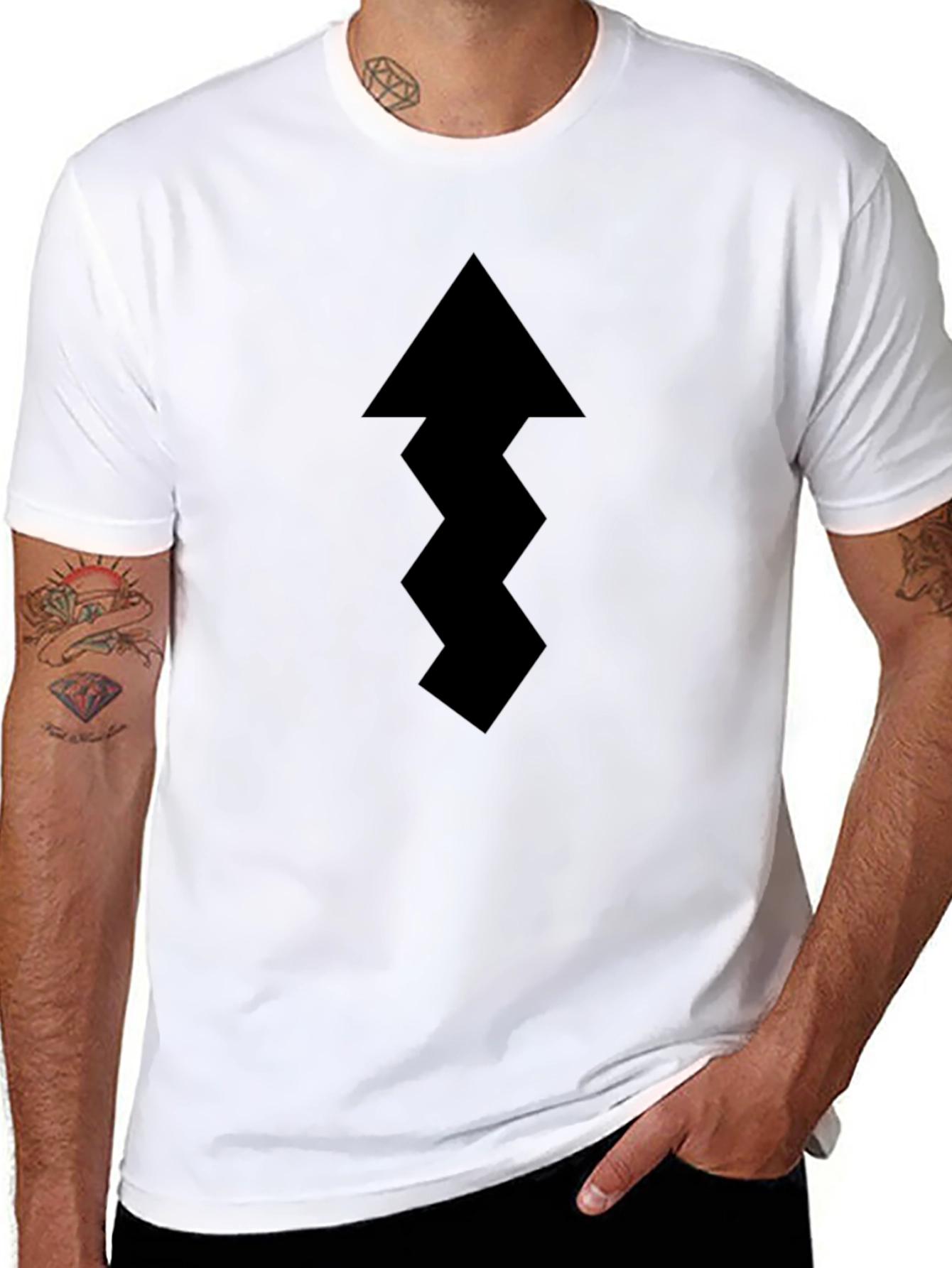 Mens Black Arrow Graphic Tee - Casual Style