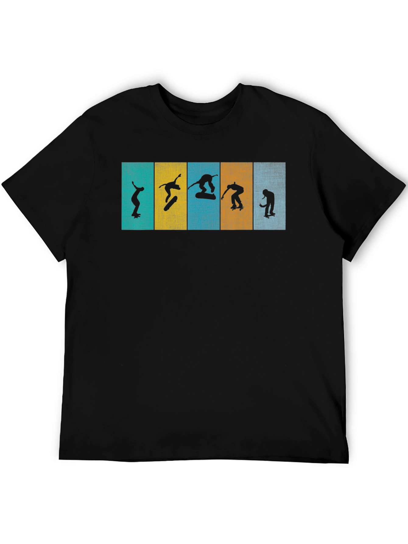 Skateboarder Silhouette Graphic Tee - Black