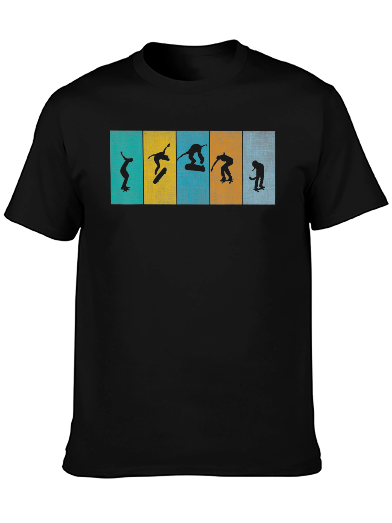 Skateboarder Silhouette Graphic Tee - Black