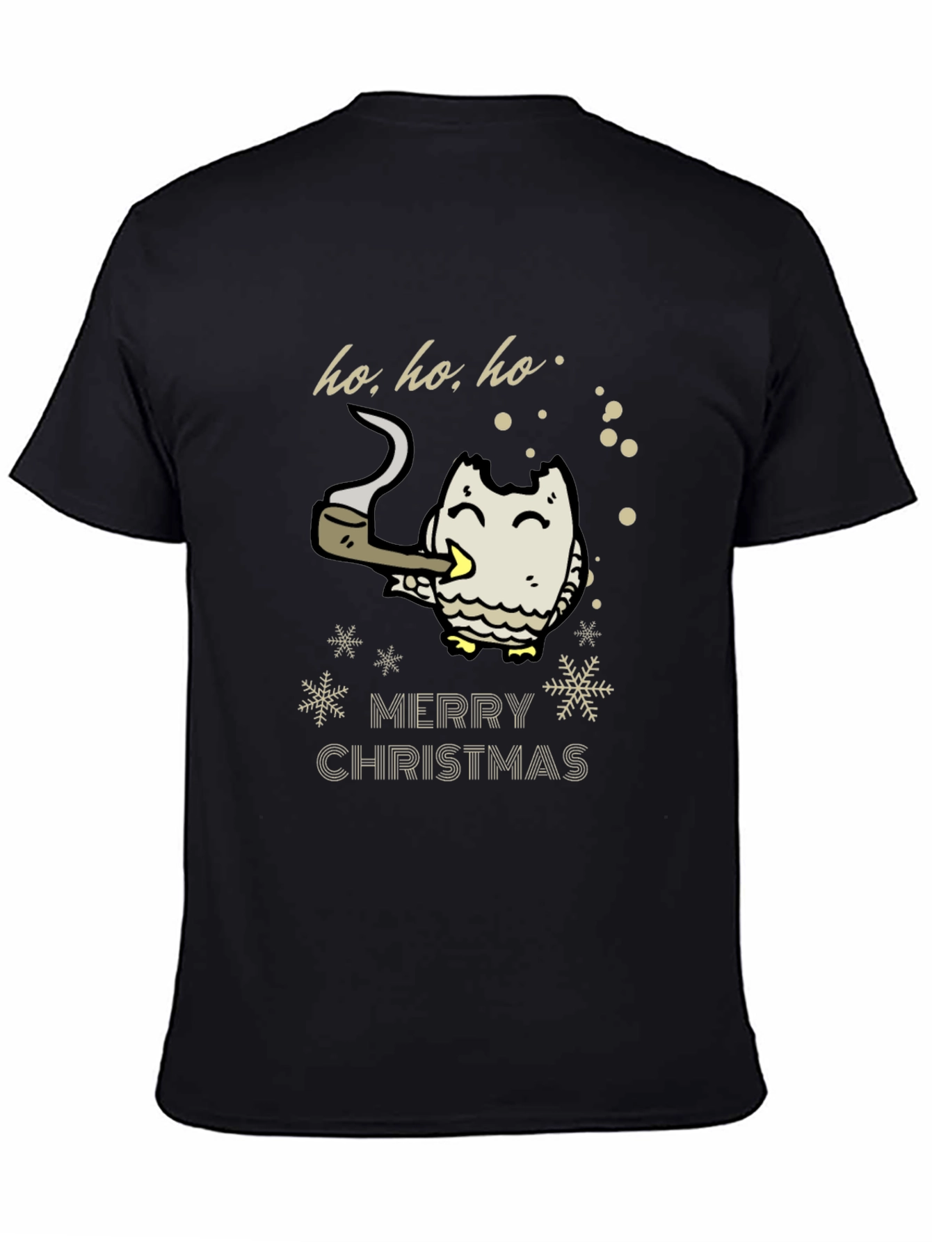 Merry Christmas Owl Smoking Pipe T-Shirt