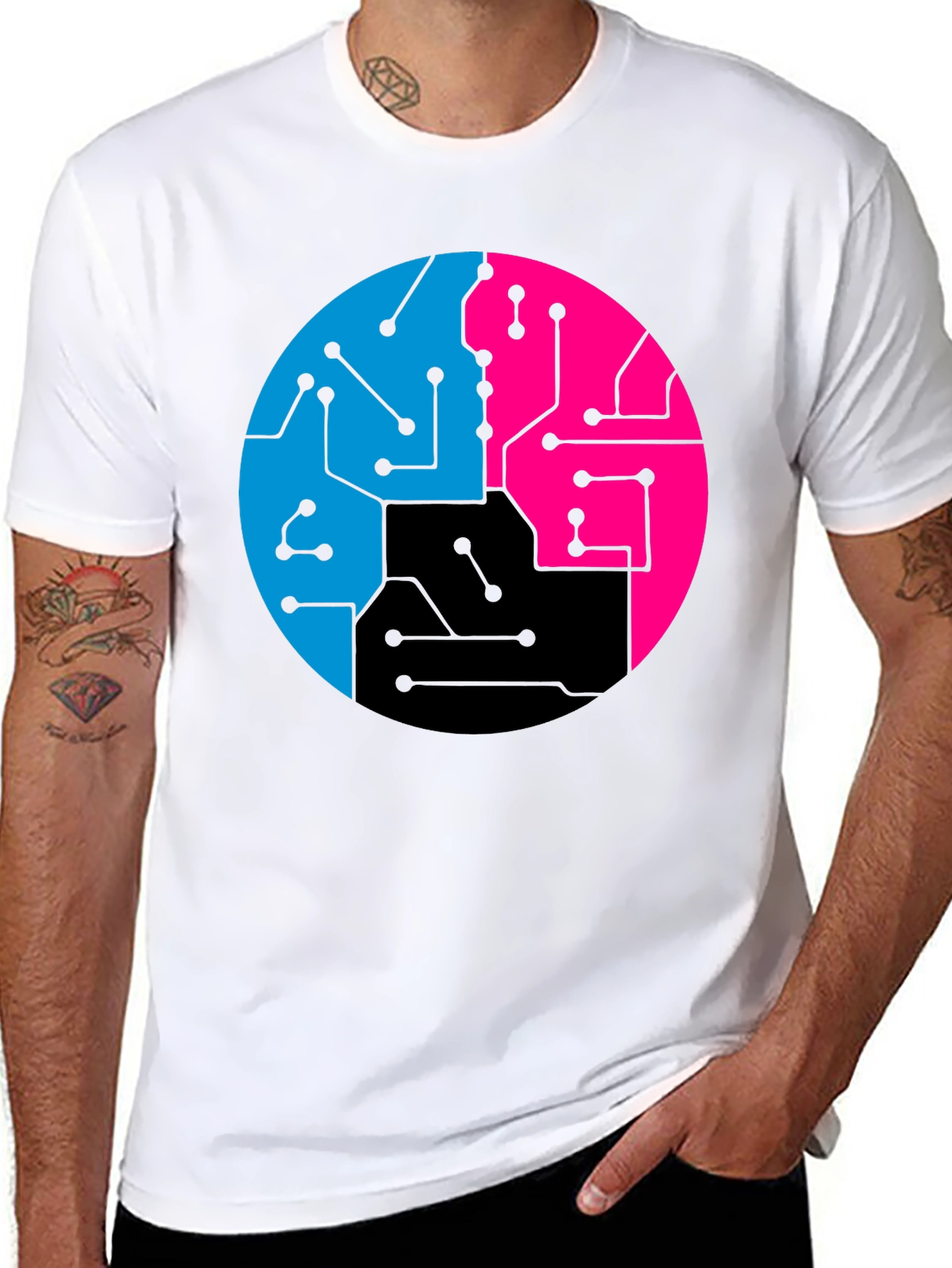 Tech Circuit Graphic Tee - Cool Geek Style