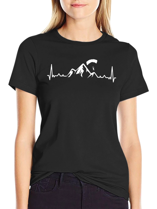 Mountain Paragliding Heartbeat T-Shirt