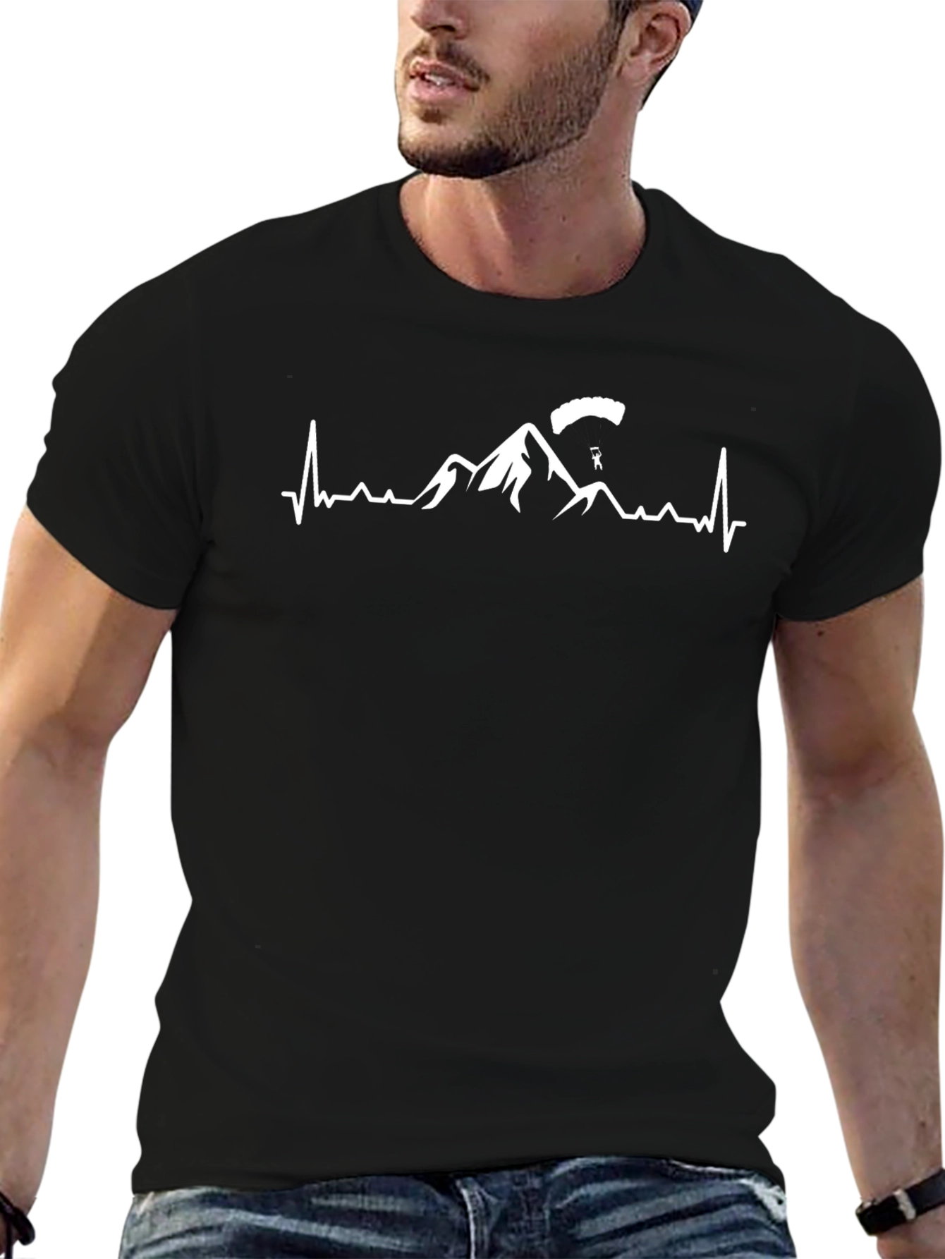Mountain Paragliding Heartbeat T-Shirt