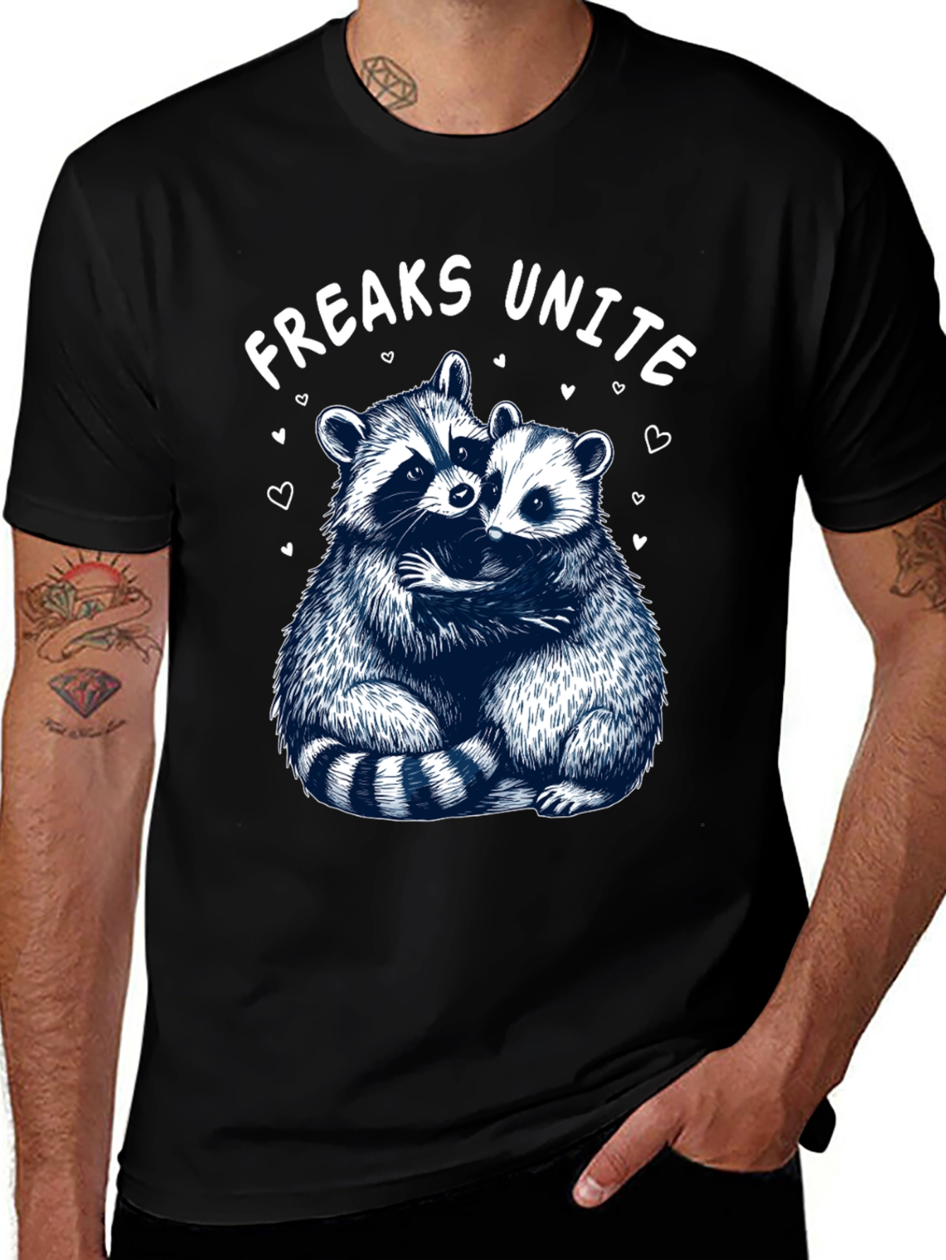 Freaks Unite Raccoon Graphic T-Shirt