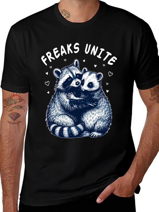 Freaks Unite Raccoon Graphic T-Shirt