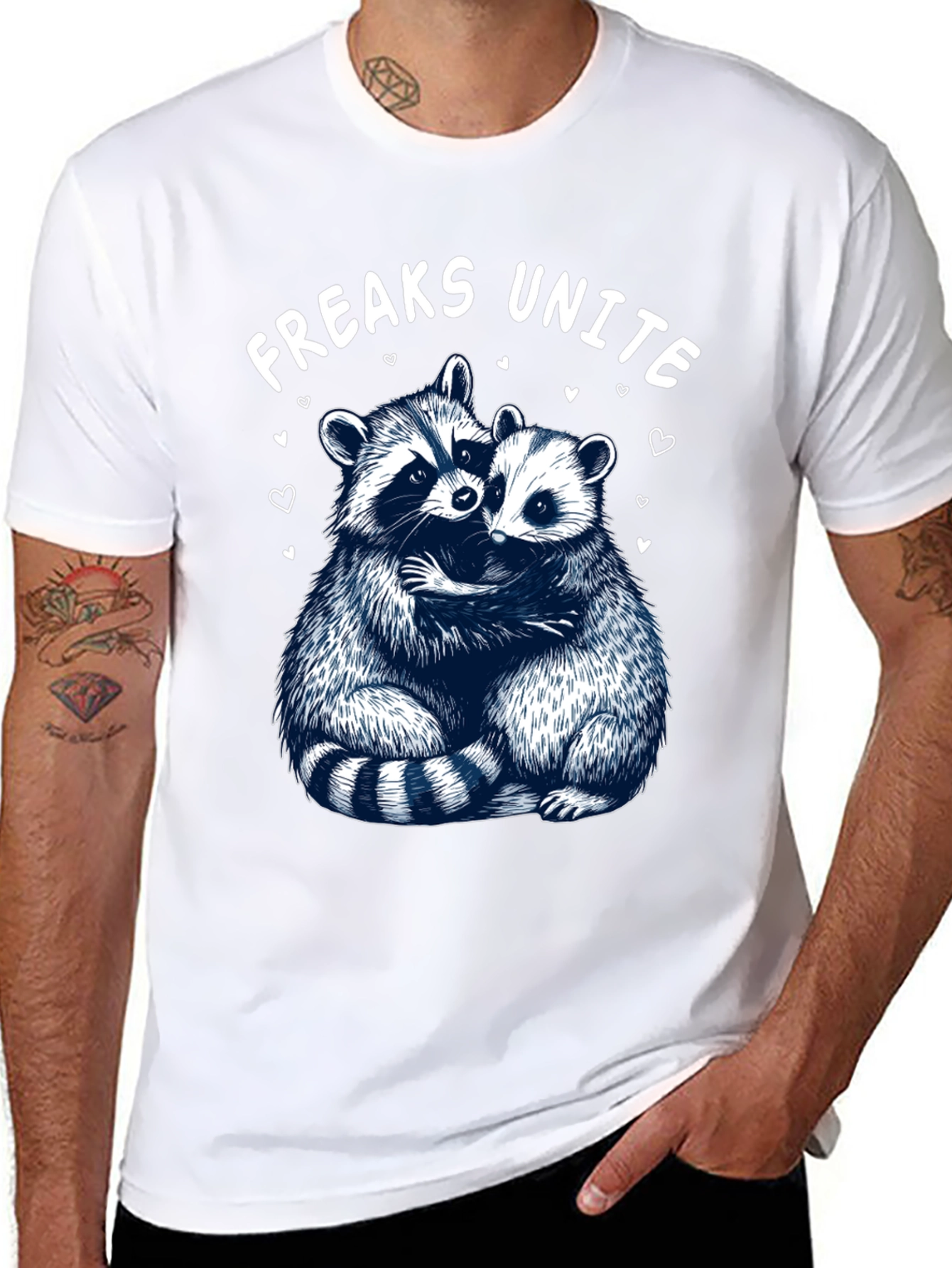 Freaks Unite Raccoon Graphic T-Shirt