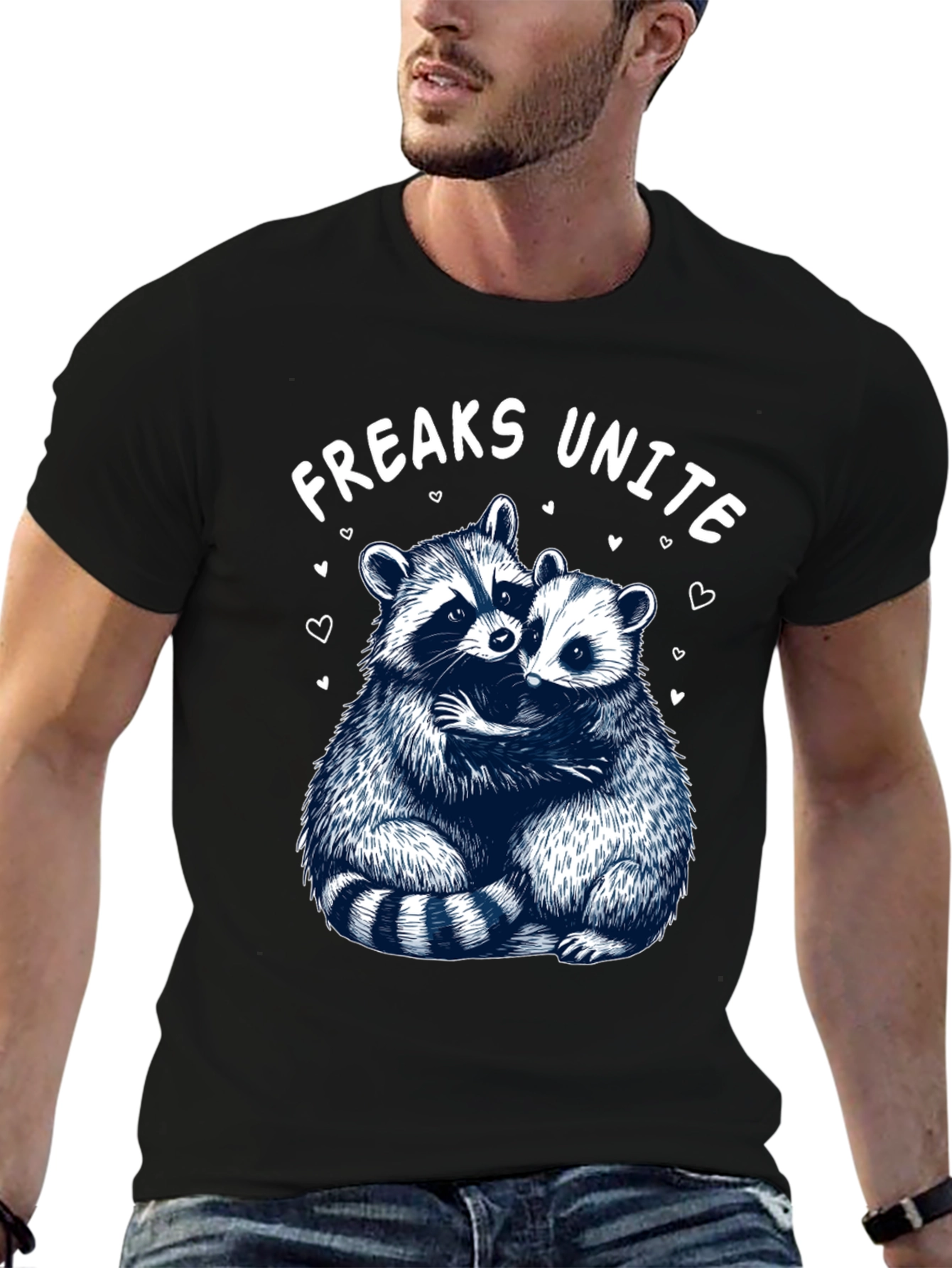 Freaks Unite Raccoon Graphic T-Shirt