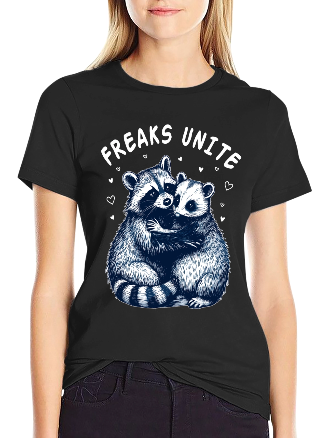 Freaks Unite Raccoon Graphic T-Shirt