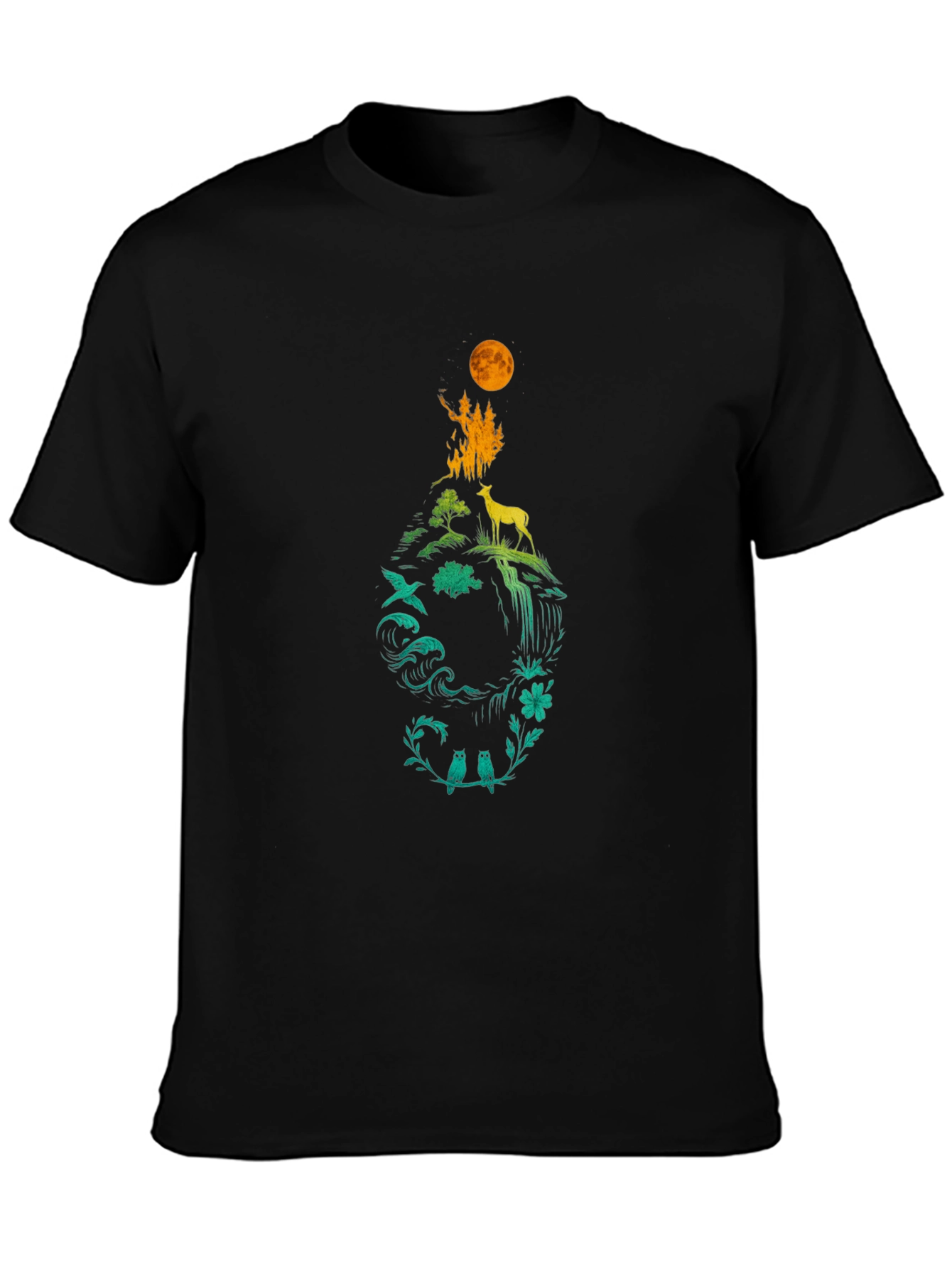 Nature Silhouette Graphic Tee - Eco Friendly Design