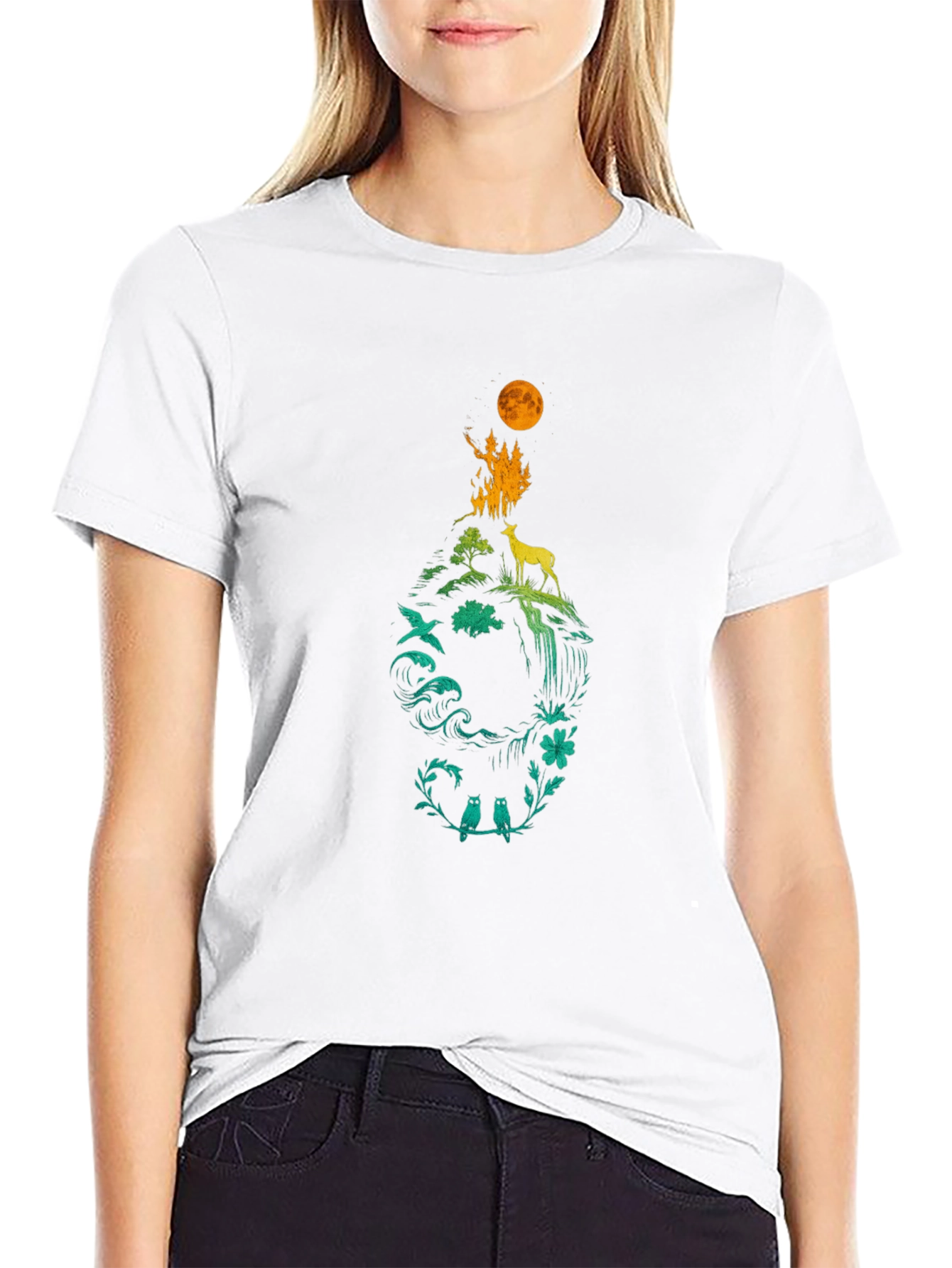 Nature Silhouette Graphic Tee - Eco Friendly Design