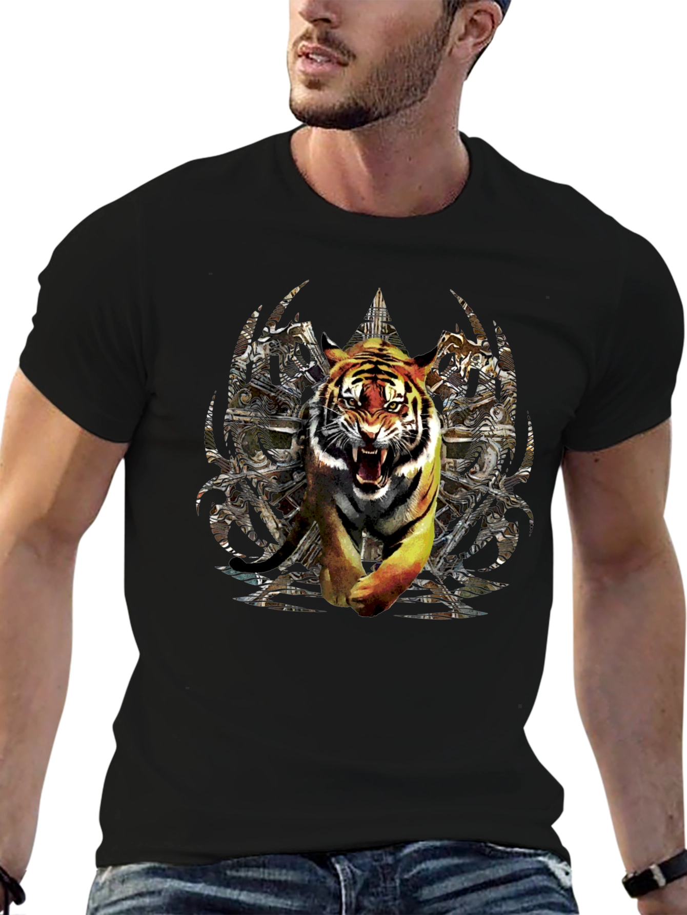 Tiger Graphic Black T-Shirt