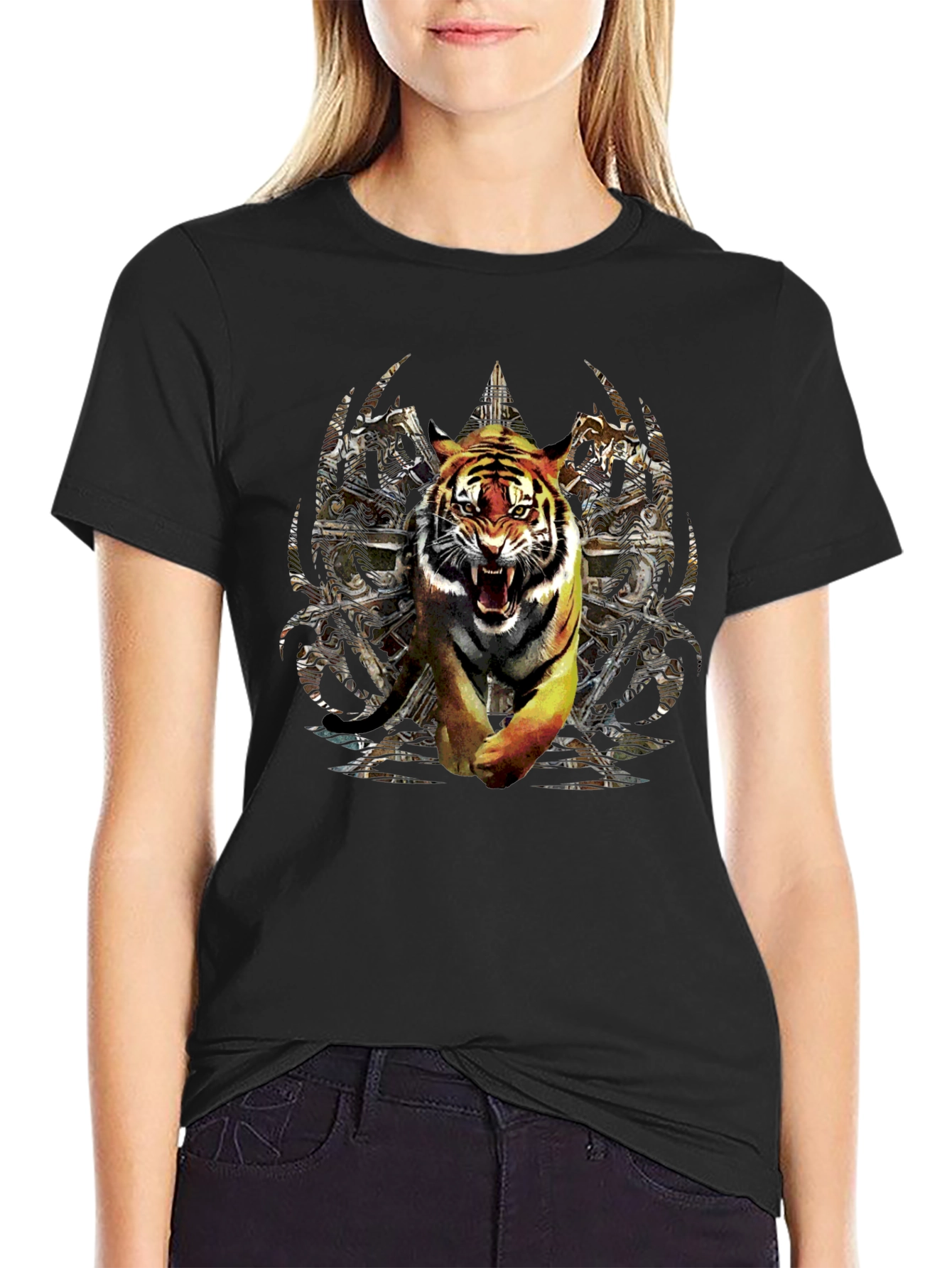 Tiger Graphic Black T-Shirt