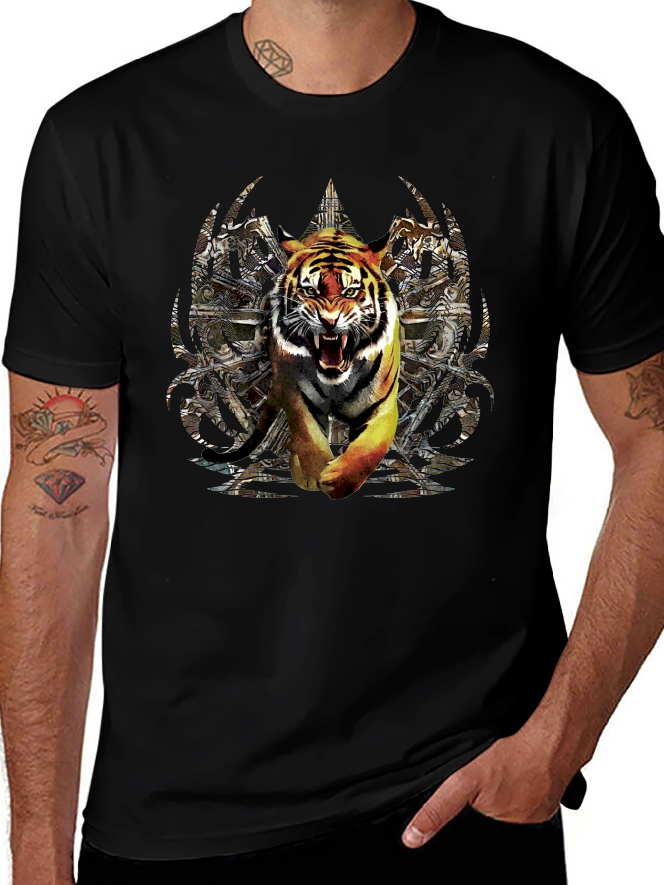 Tiger Graphic Black T-Shirt
