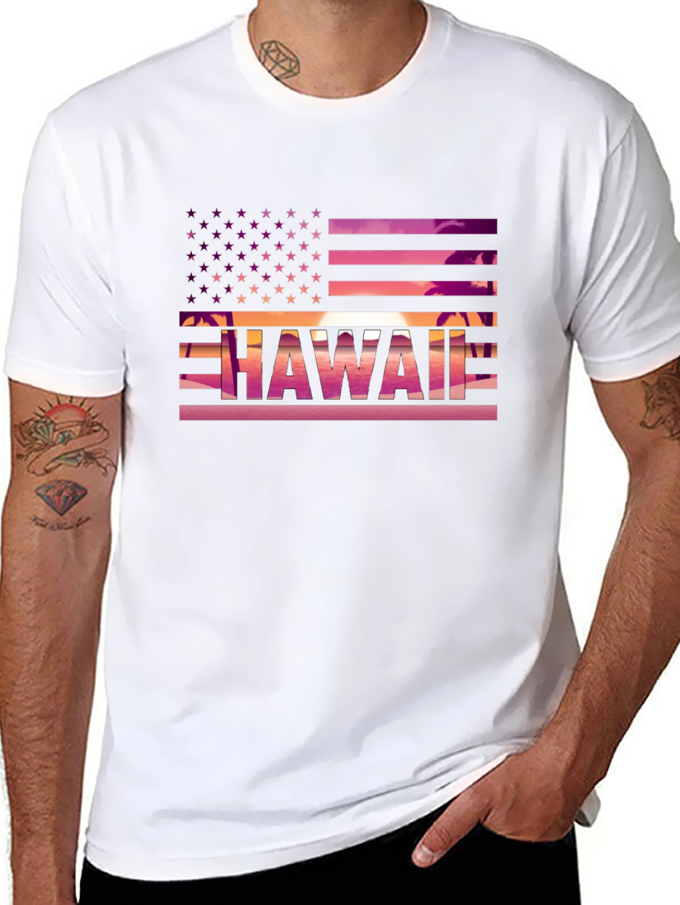 Hawaii American Flag T-Shirt