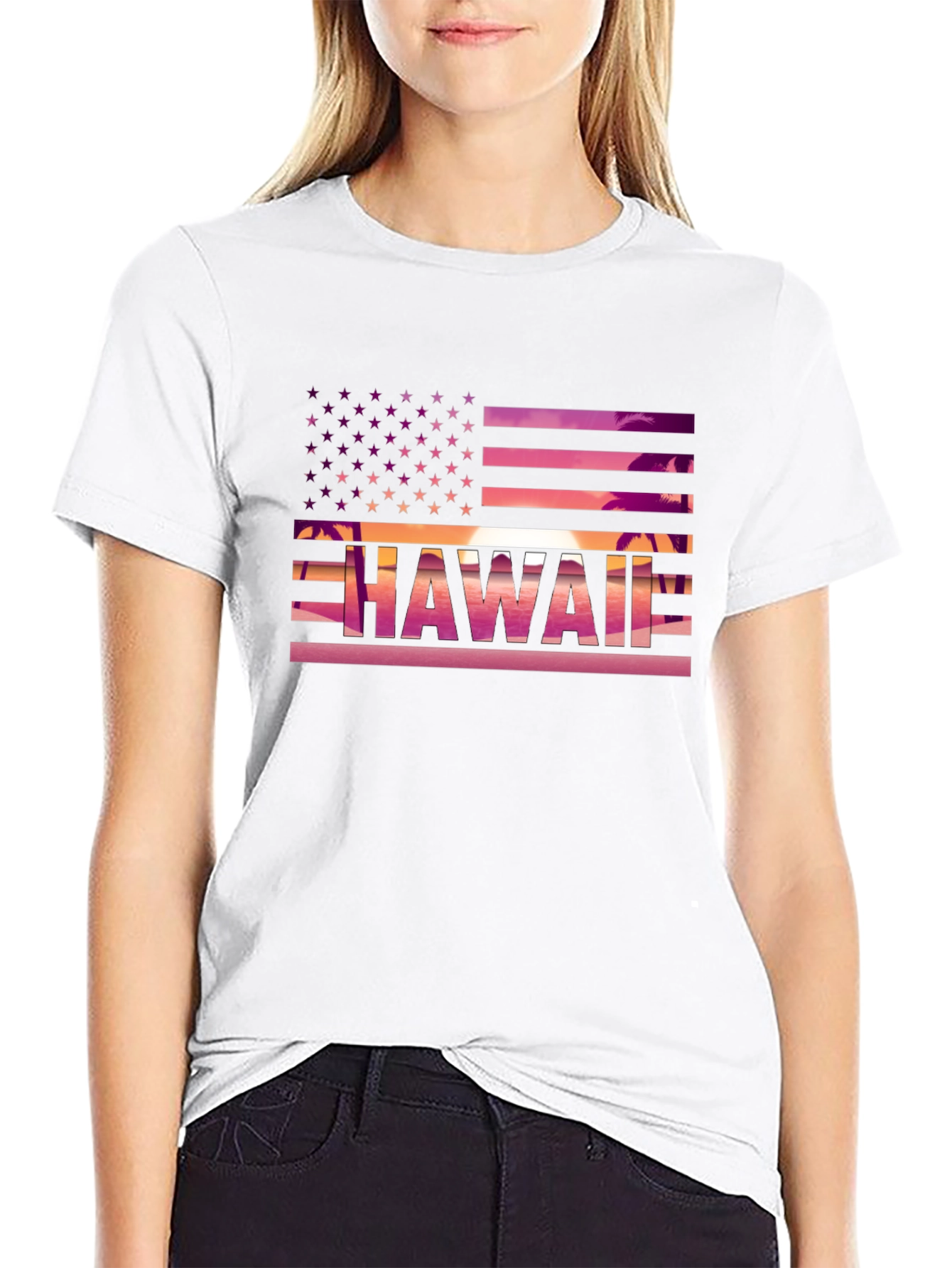 Hawaii American Flag T-Shirt