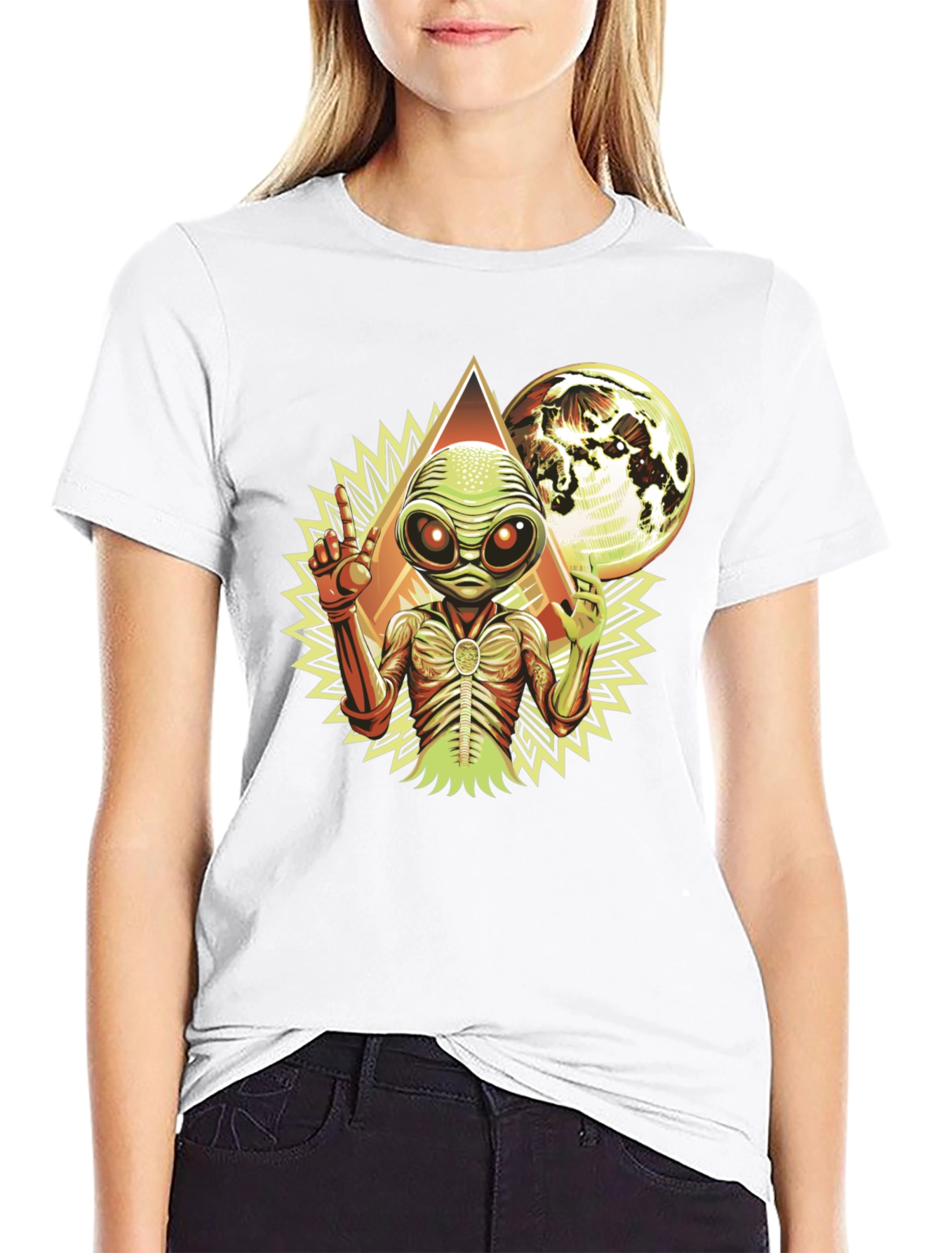 Alien Graphic Tee - Black Cotton Blend