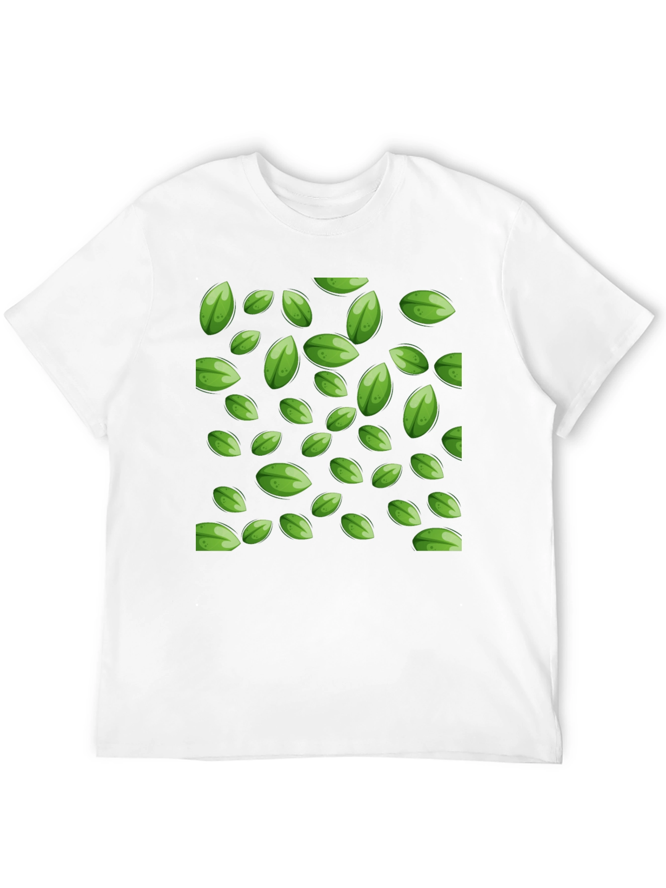 Leaf Pattern Black T-Shirt