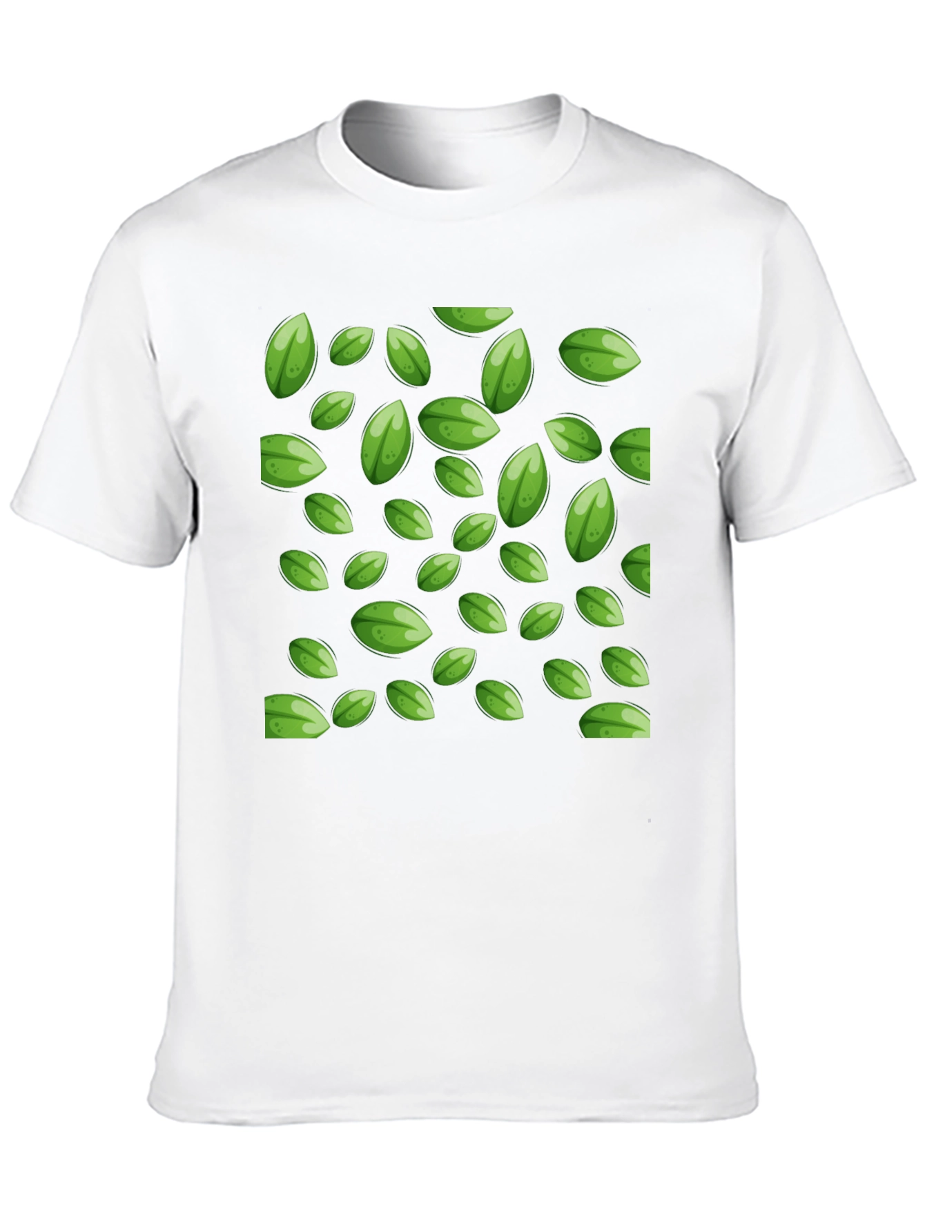 Leaf Pattern Black T-Shirt
