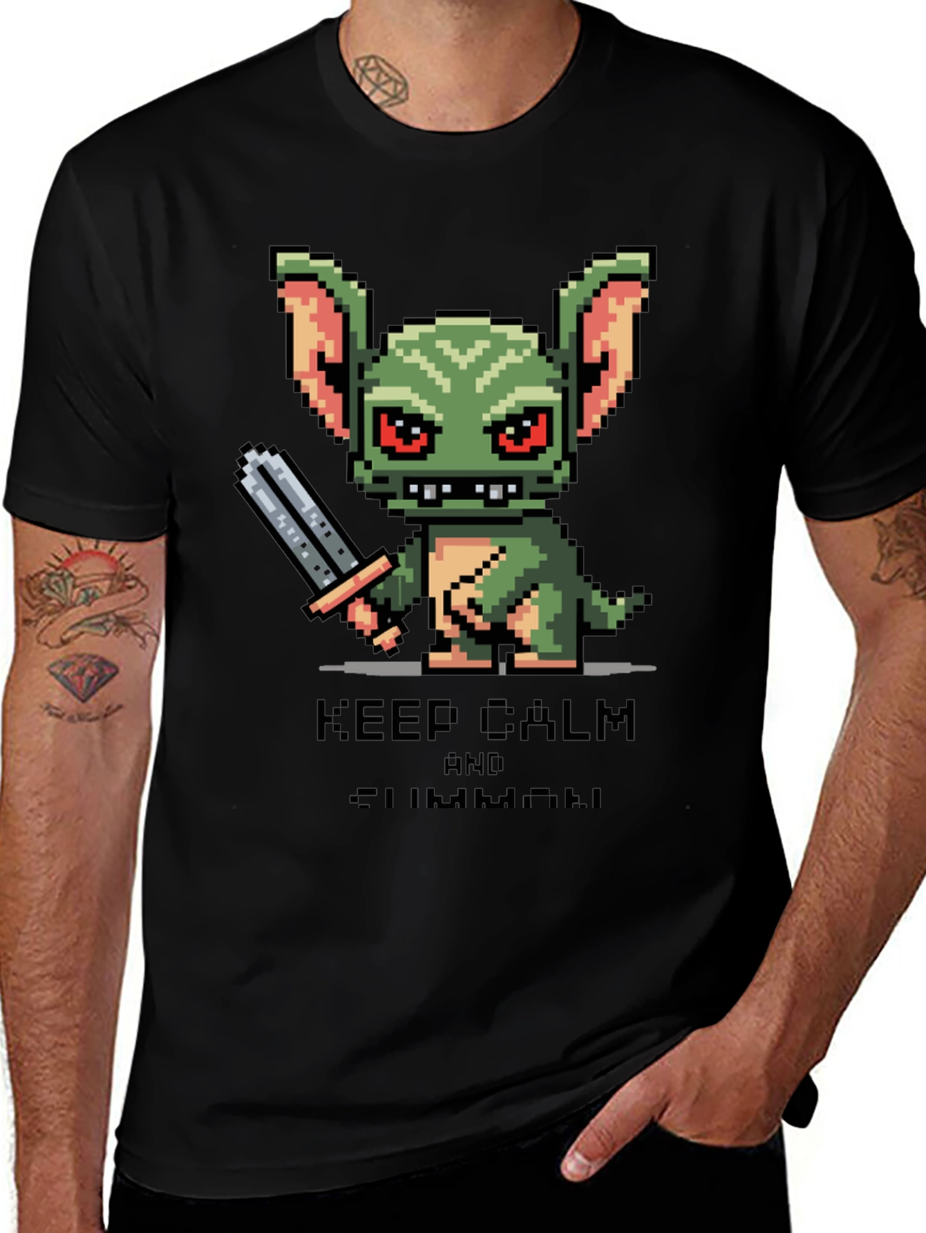 Keep Calm and Summon Pixel Art T-Shirt