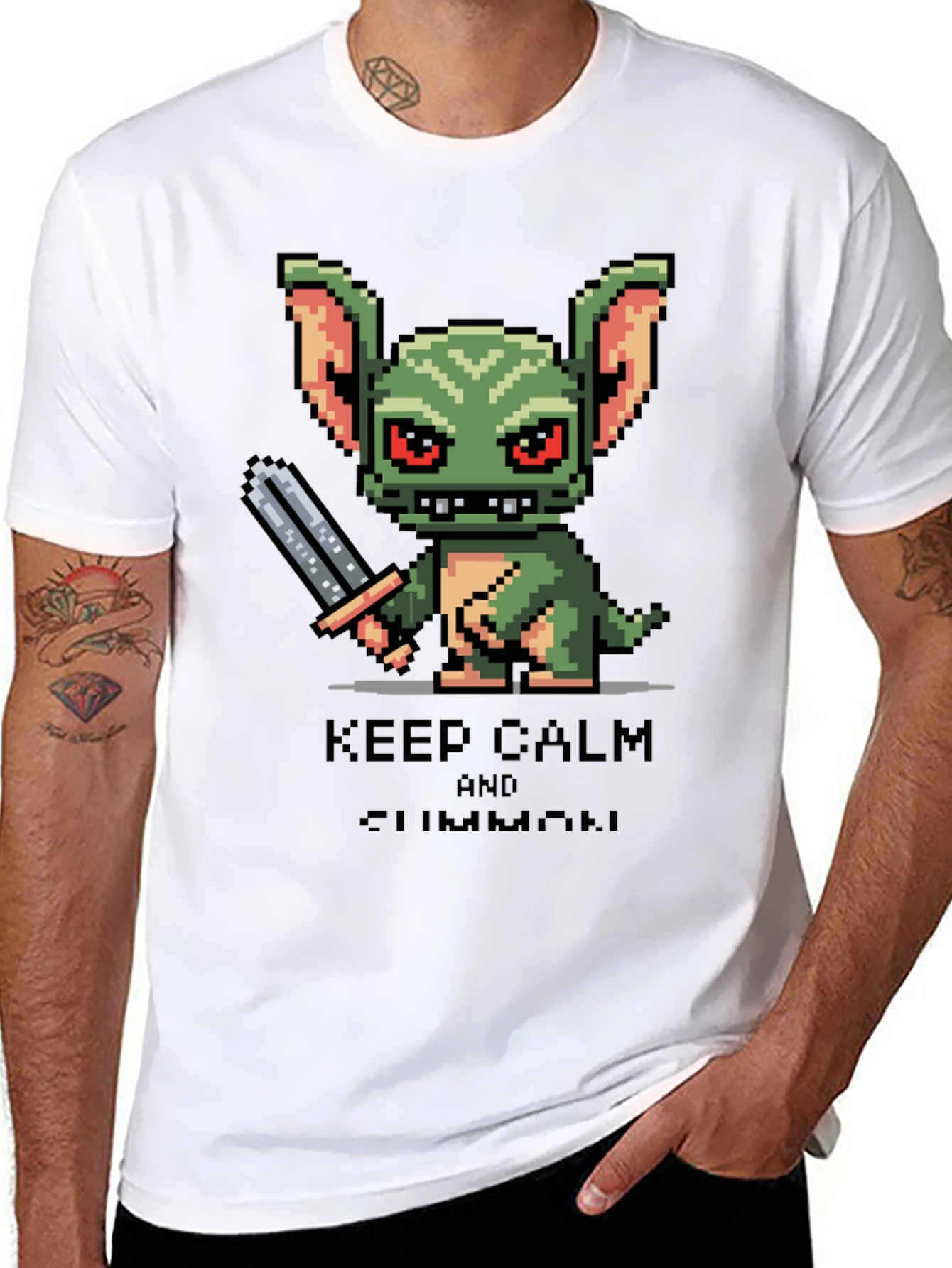 Keep Calm and Summon Pixel Art T-Shirt
