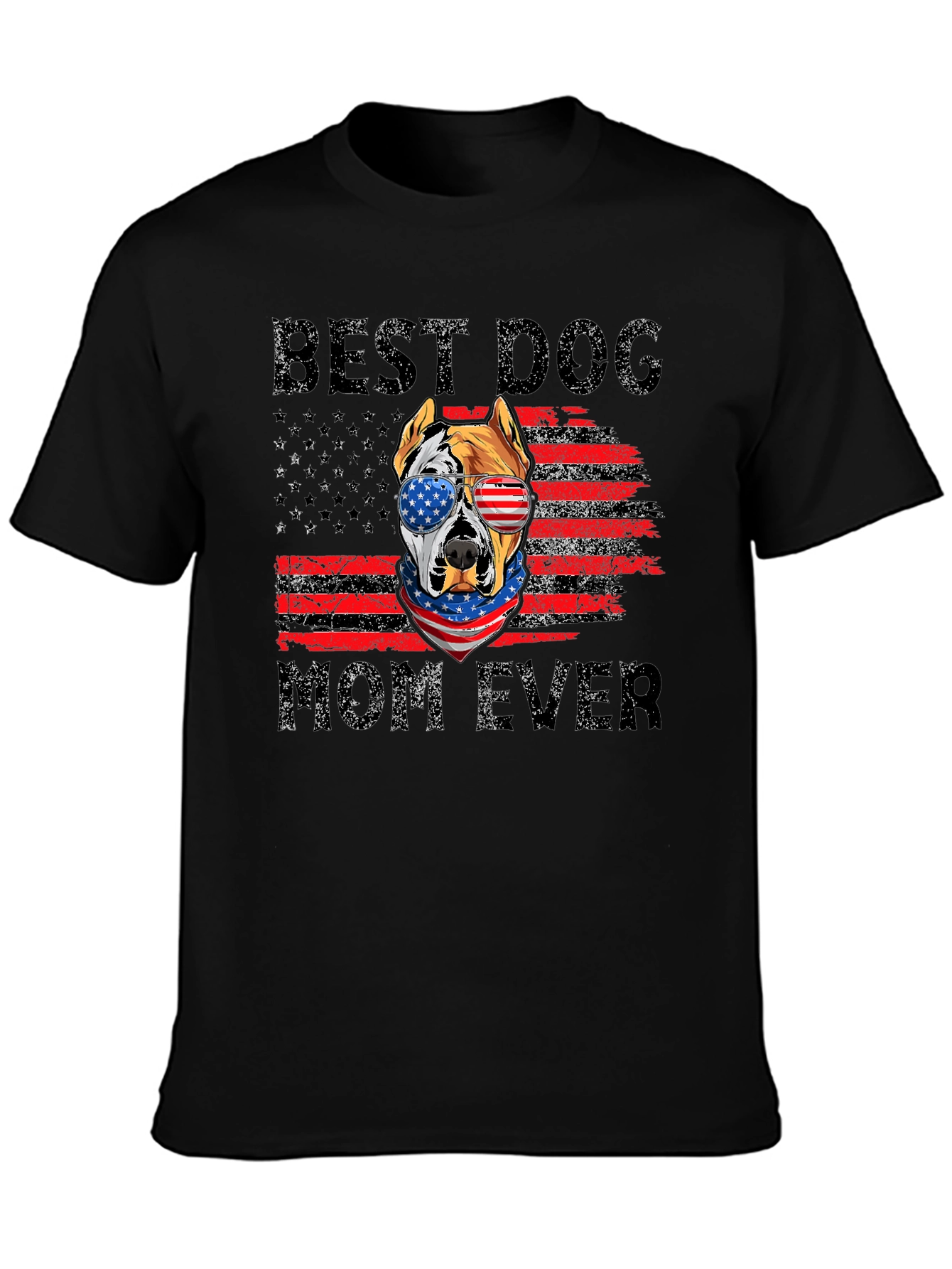 Best Dog Mom Ever Patriotic Graphic Tee