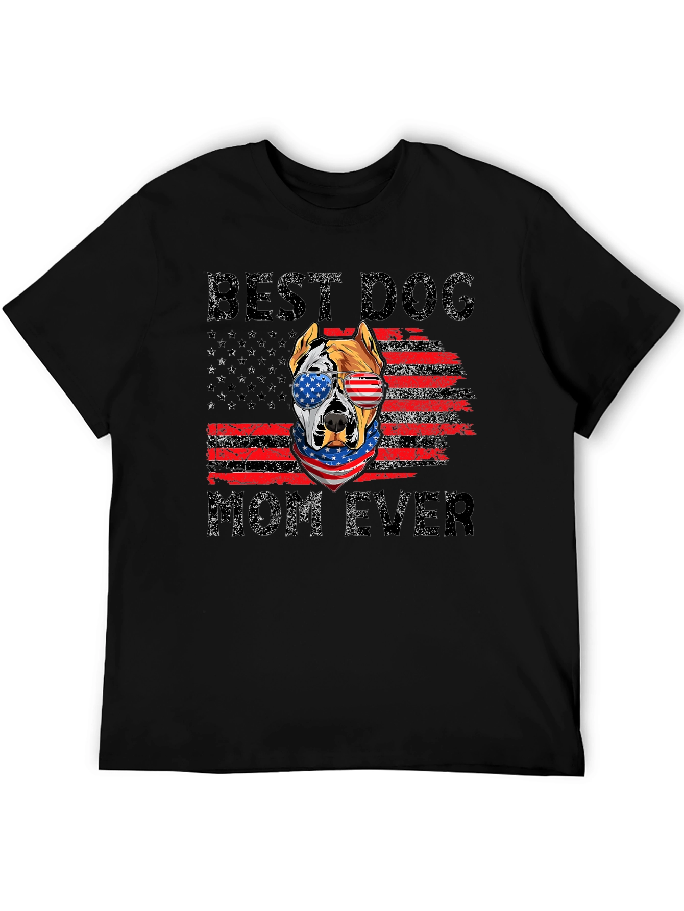 Best Dog Mom Ever Patriotic Graphic Tee