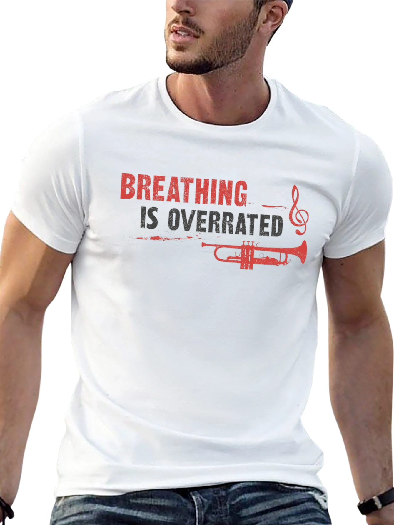 Breathing is Overrated T-Shirt Funny Music Tee