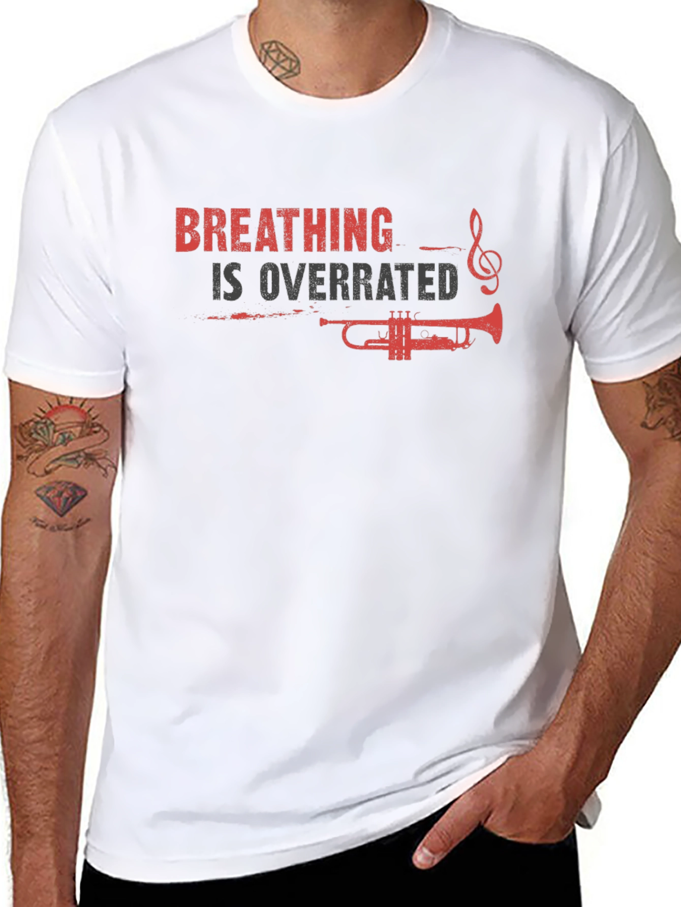 Breathing is Overrated T-Shirt Funny Music Tee