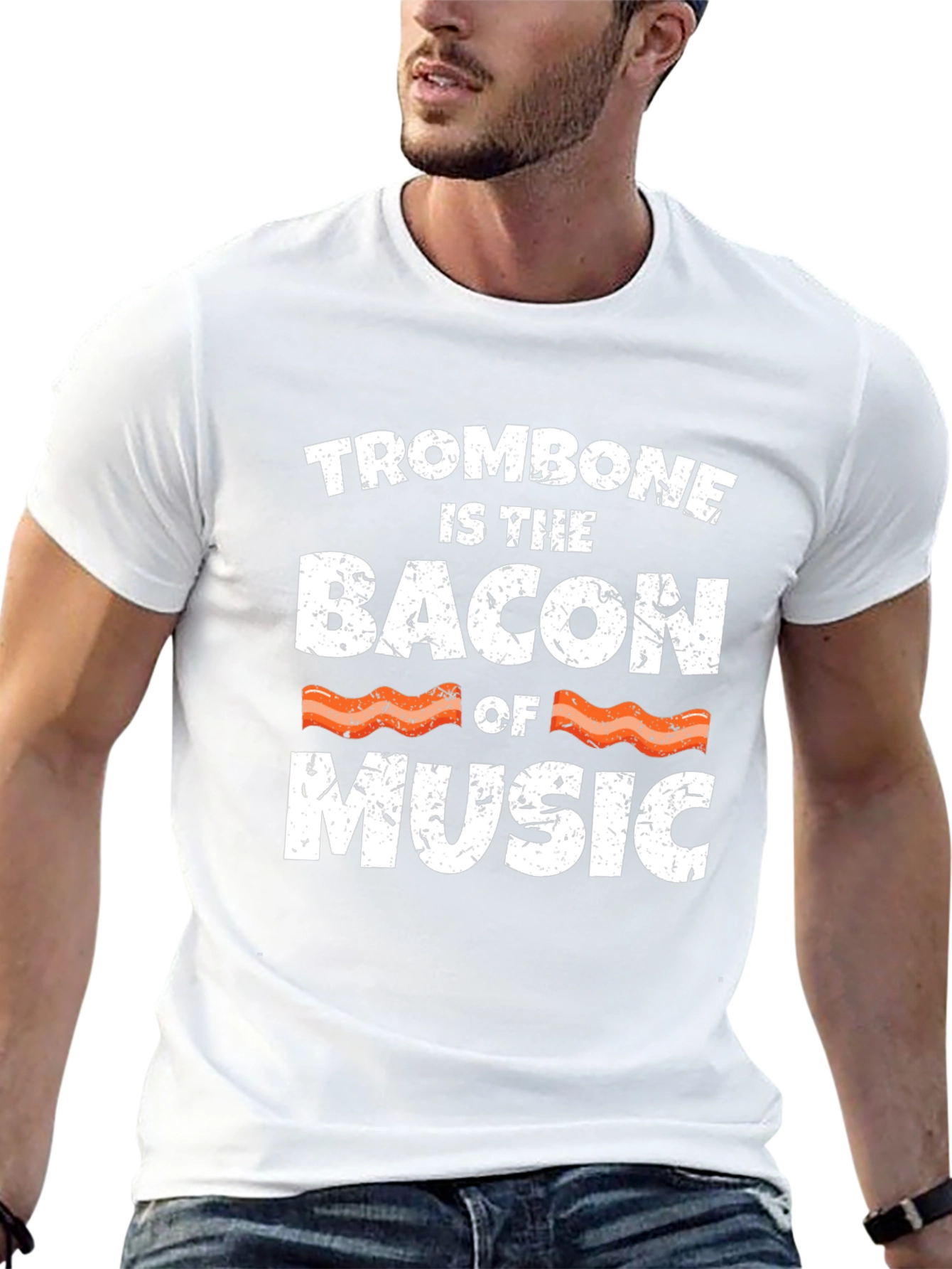 Trombone is the Bacon of Music Black T-Shirt