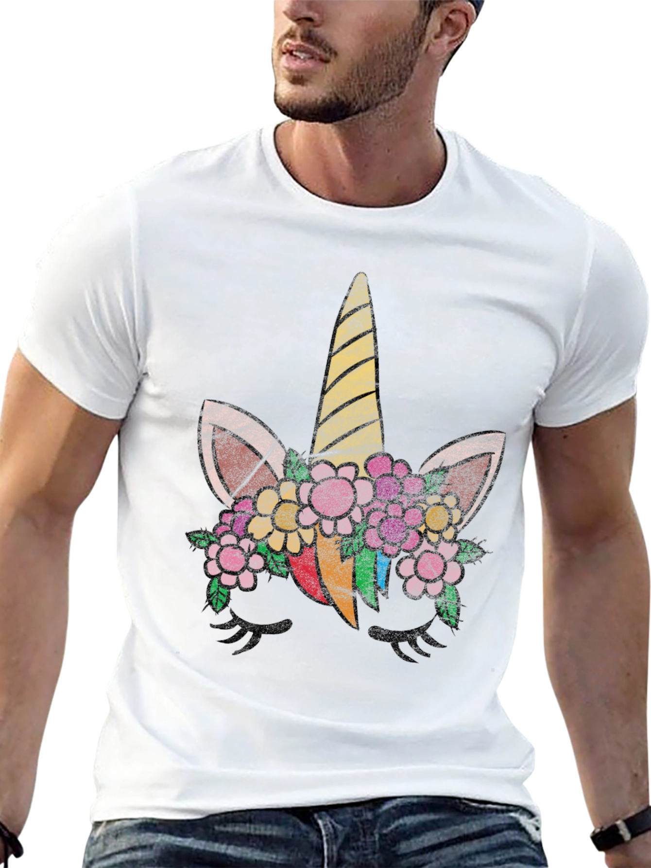 Unicorn Flower Graphic T-Shirt