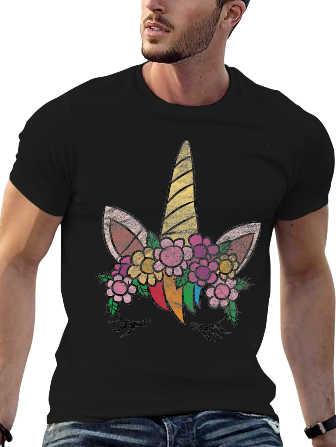 Unicorn Flower Graphic T-Shirt