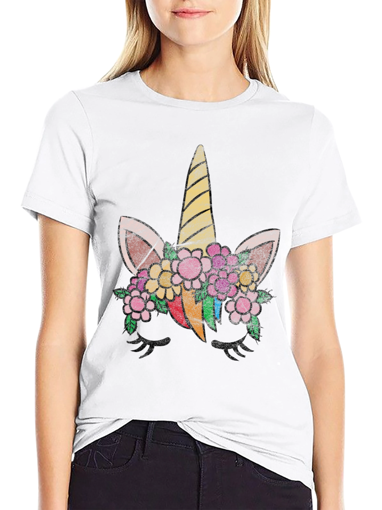 Unicorn Flower Graphic T-Shirt