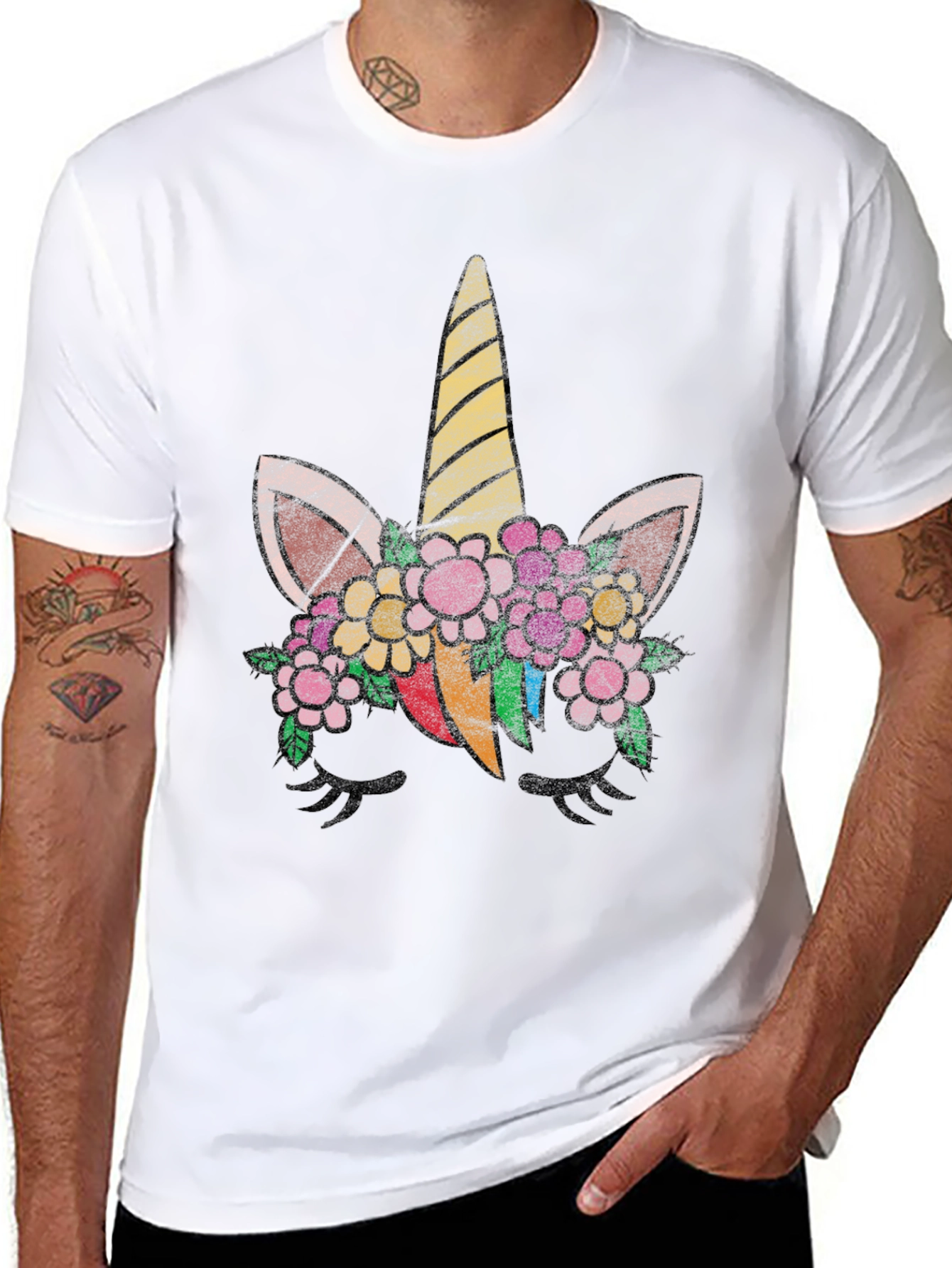 Unicorn Flower Graphic T-Shirt