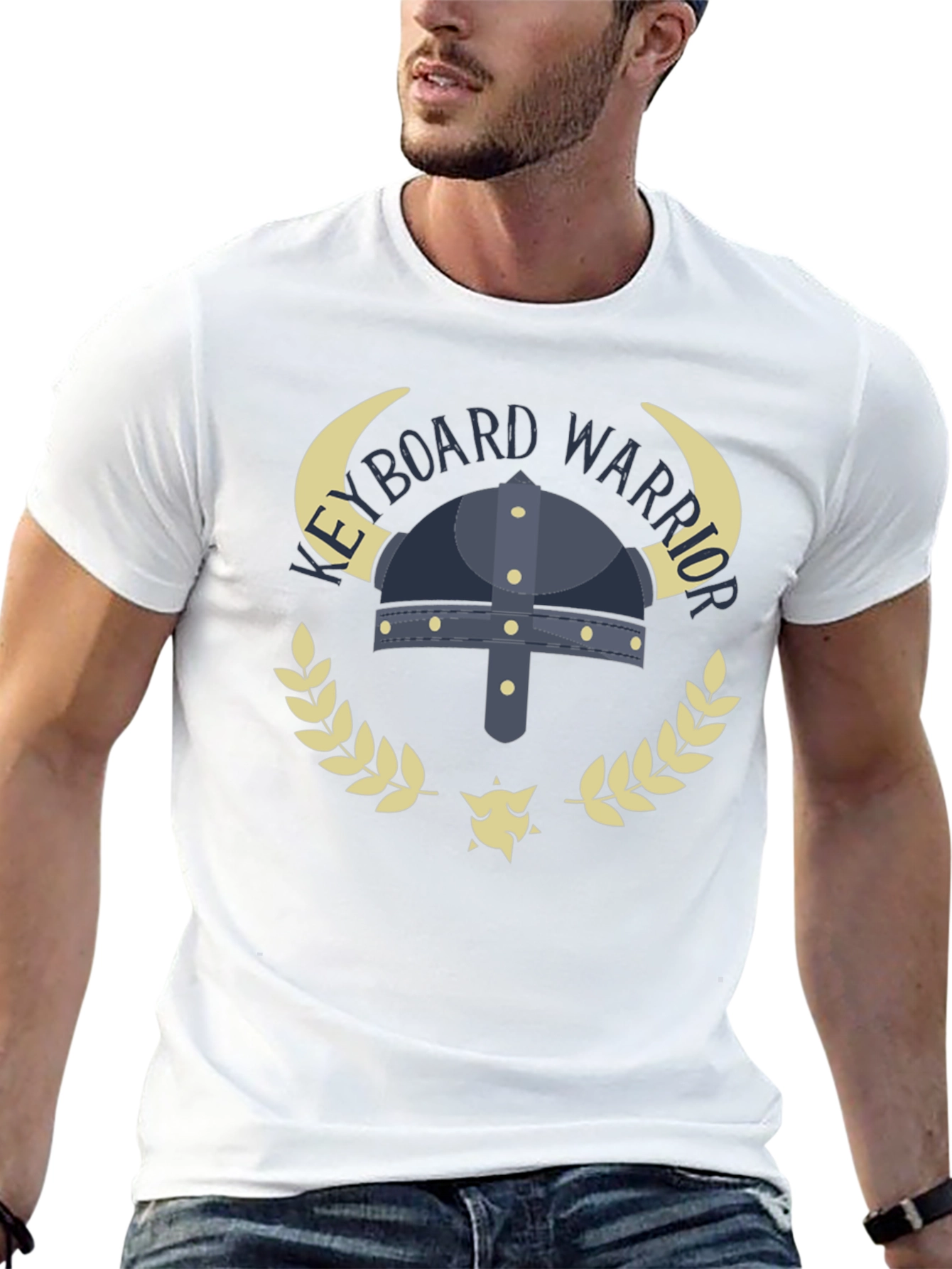 Keyboard Warrior T-Shirt - Gamer Viking Design