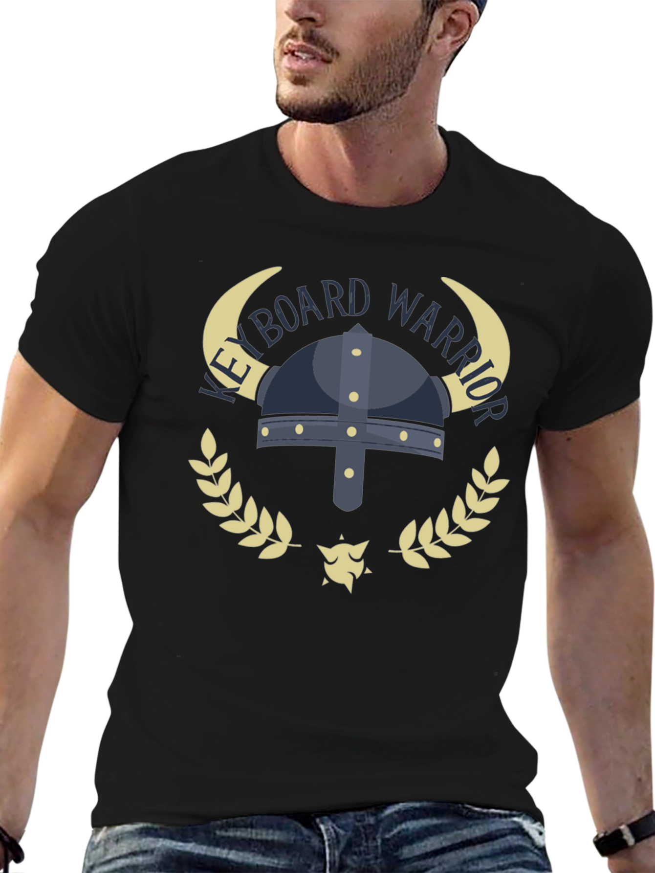 Keyboard Warrior T-Shirt - Gamer Viking Design