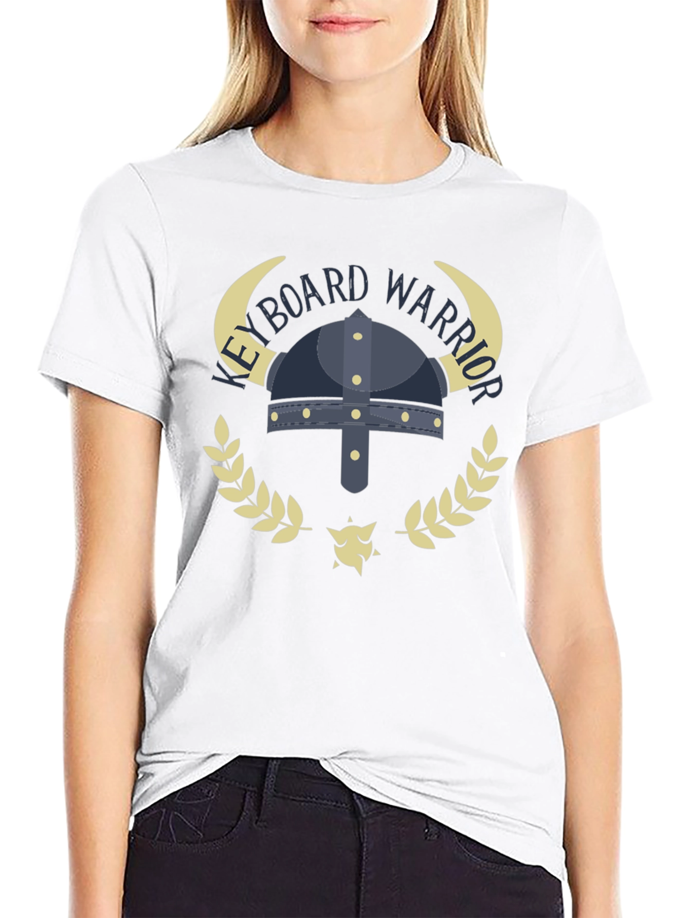 Keyboard Warrior T-Shirt - Gamer Viking Design