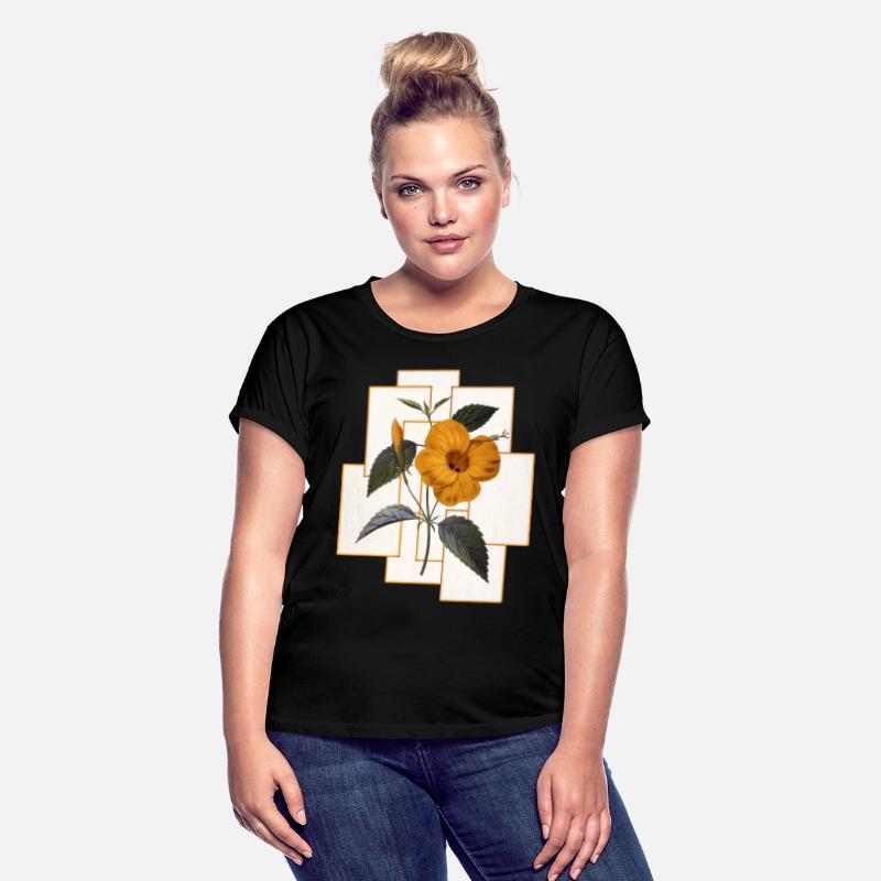 Yellow Hibiscus Flower With Golden Rectangle