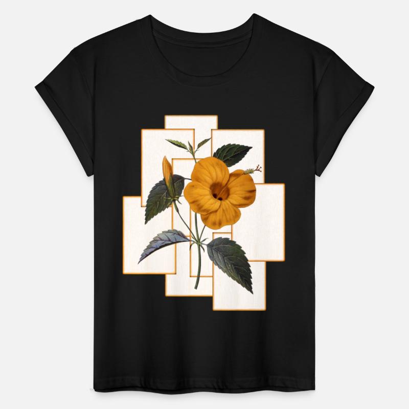 Yellow Hibiscus Flower With Golden Rectangle