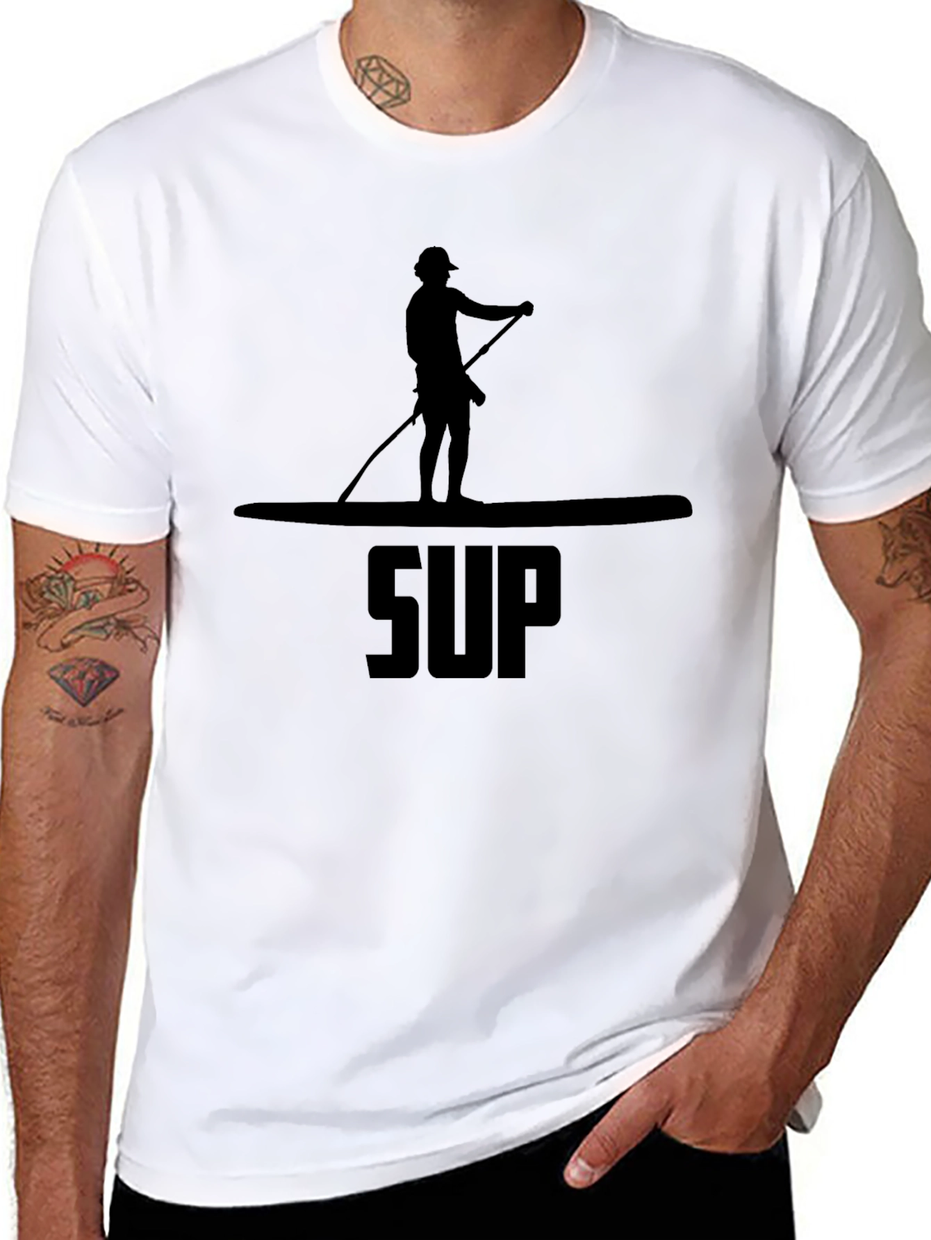 Stand Up Paddle Boarding SUP T-Shirt - Black