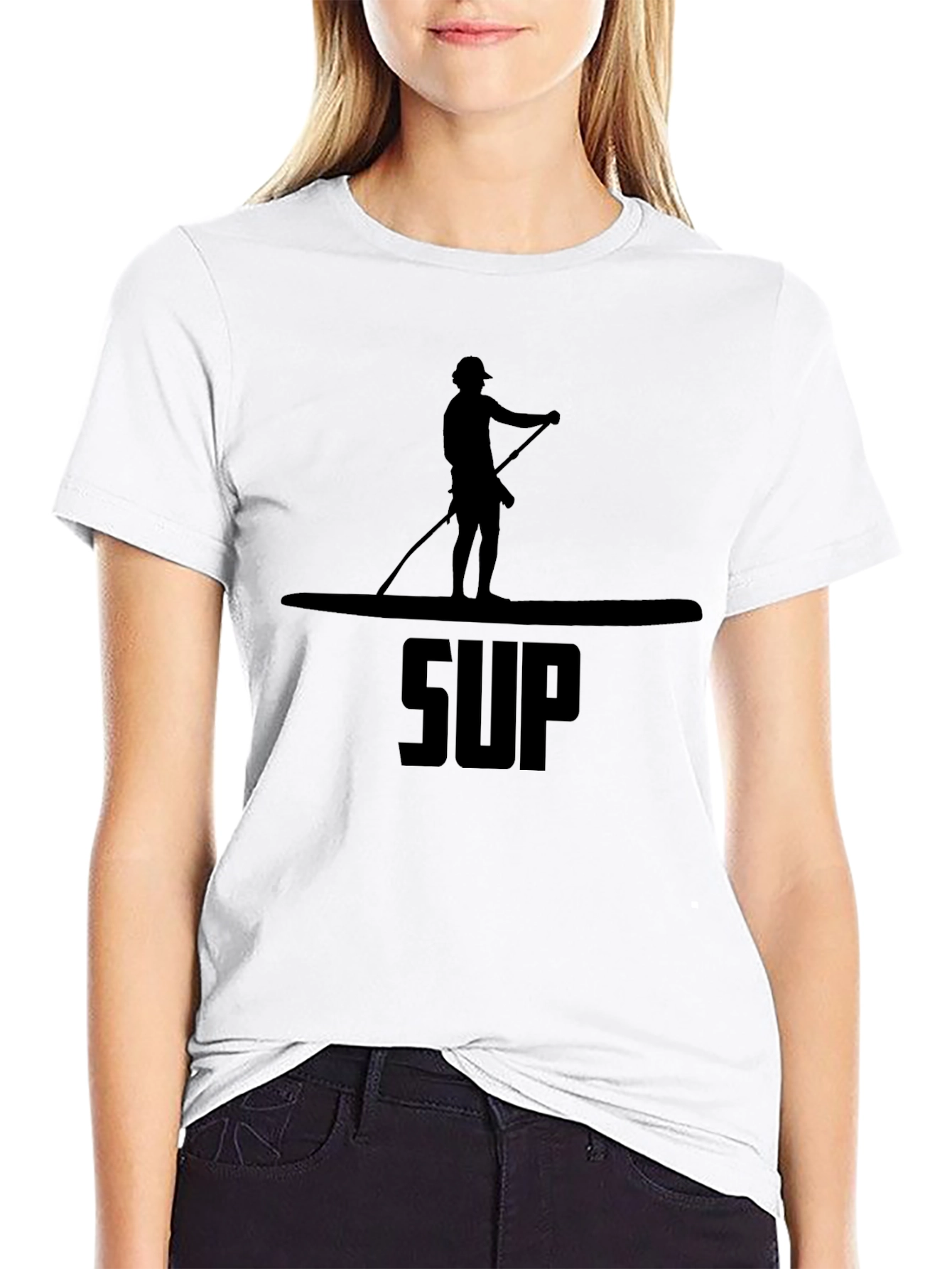 Stand Up Paddle Boarding SUP T-Shirt - Black