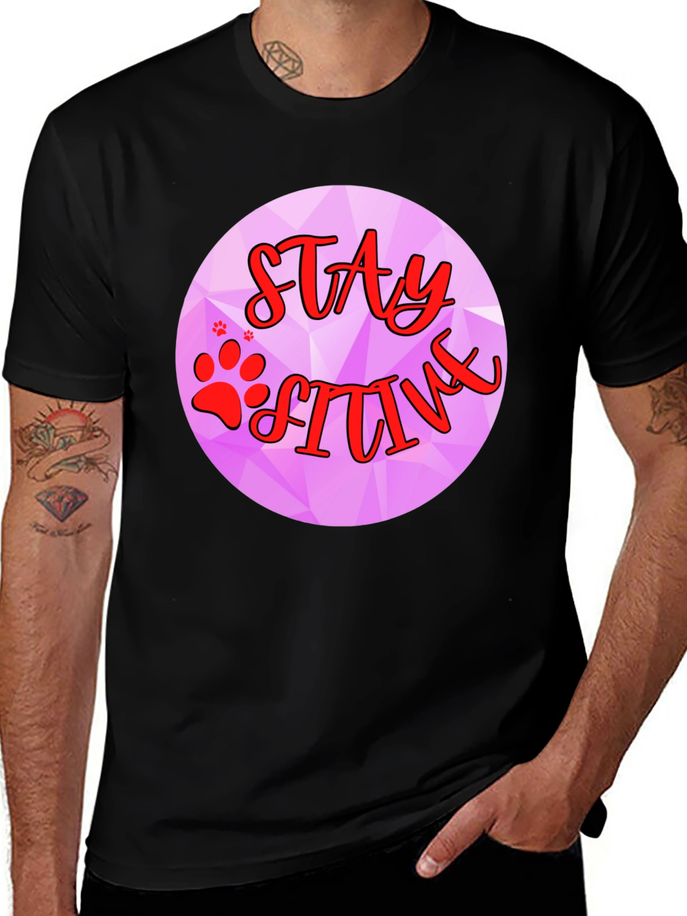 Stay Pawsitive Graphic T-Shirt