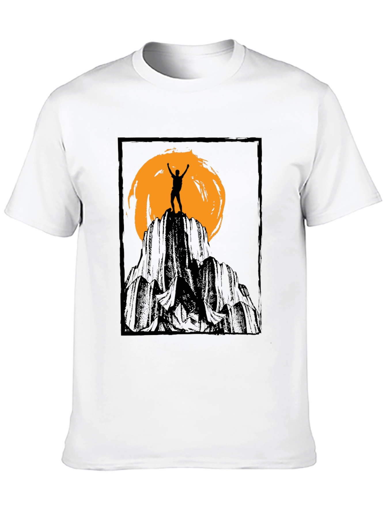 Mountain Climber Silhouette Graphic Tee - Black