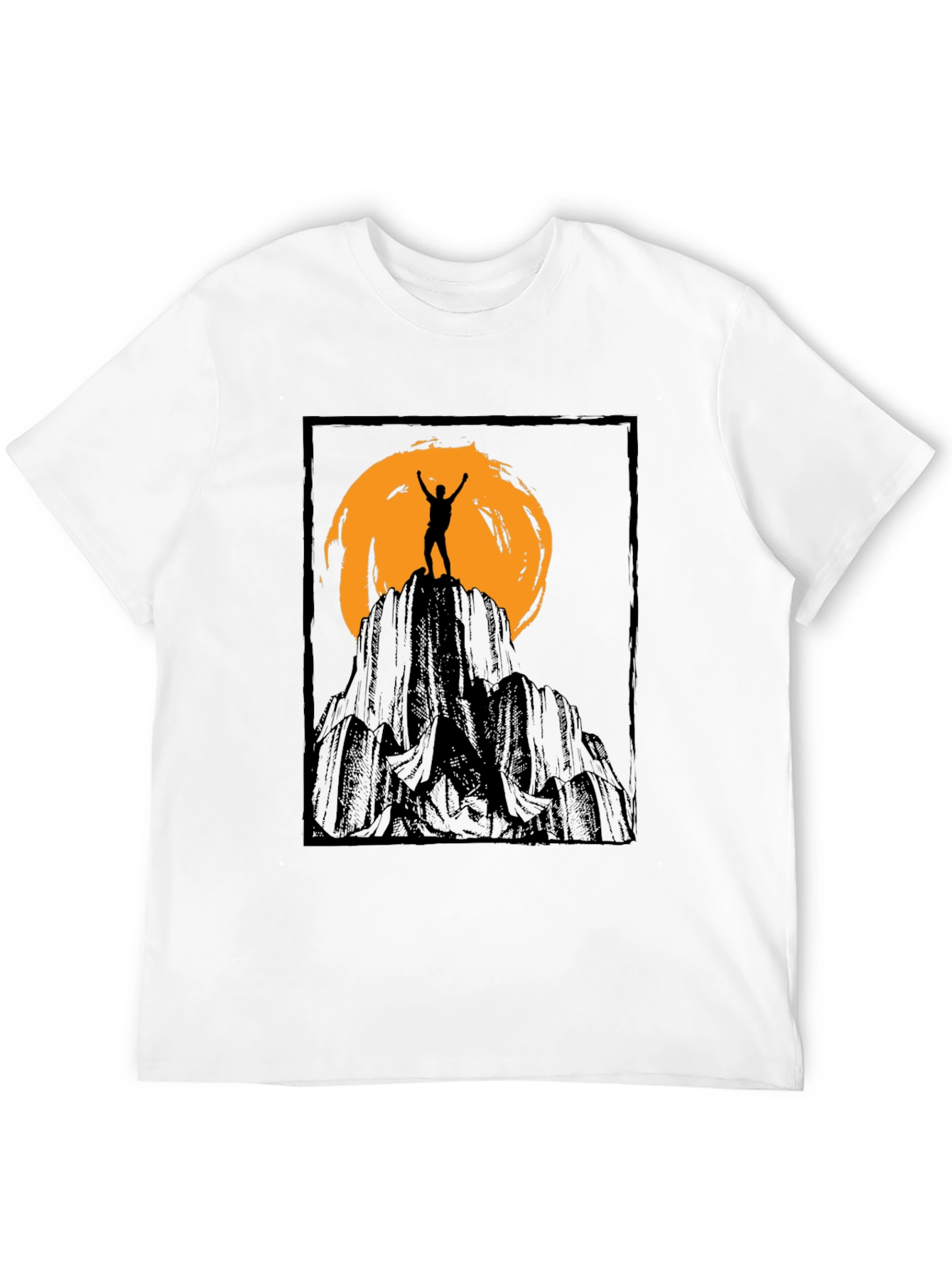 Mountain Climber Silhouette Graphic Tee - Black