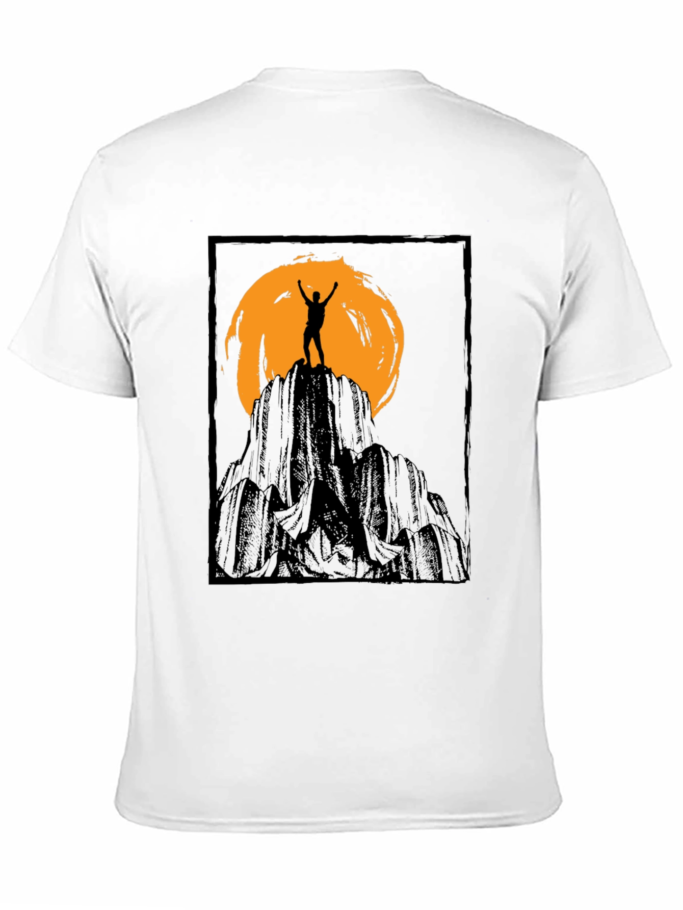 Mountain Climber Silhouette Graphic Tee - Black